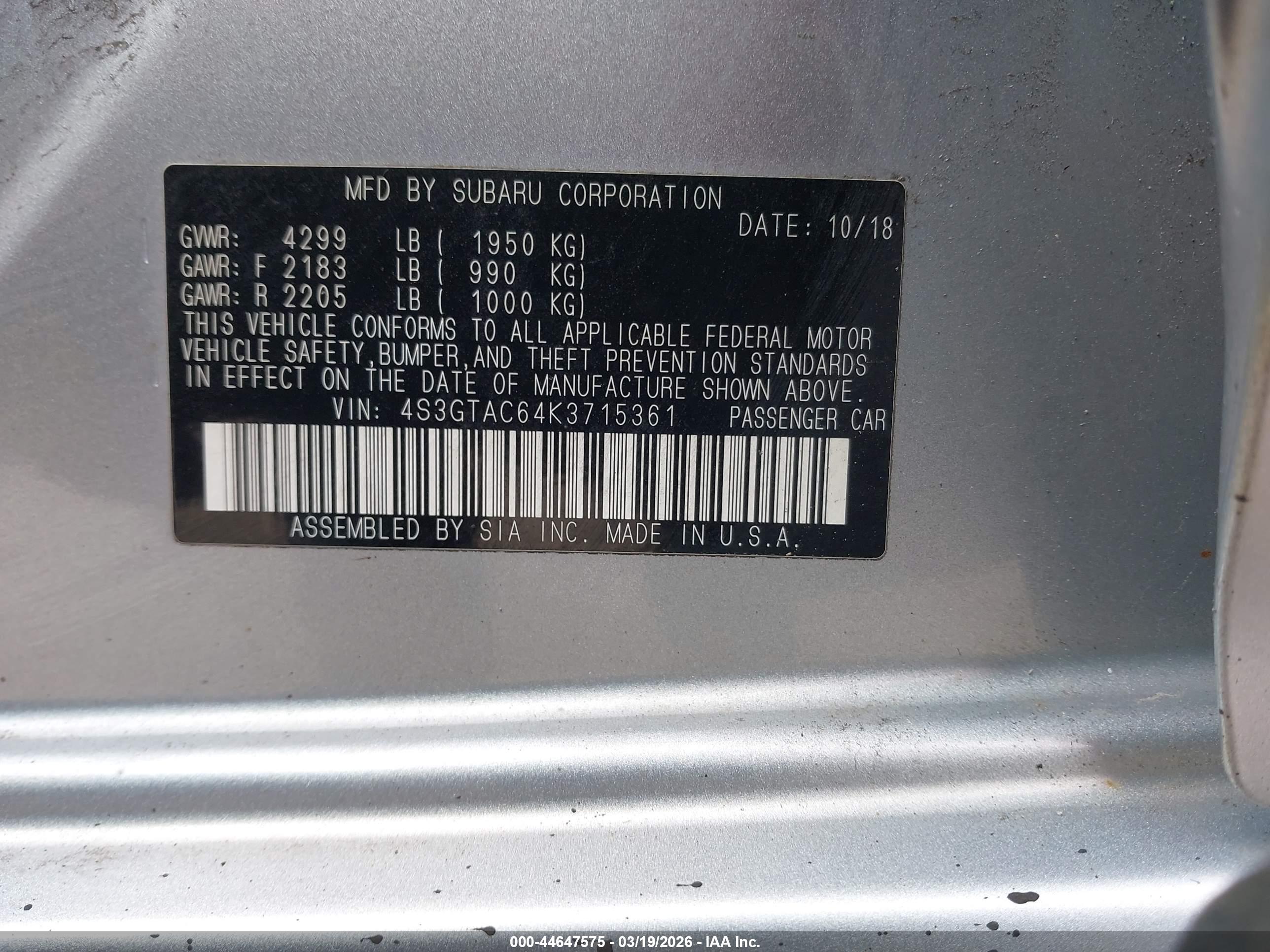 SUBARU IMPREZA image 9
