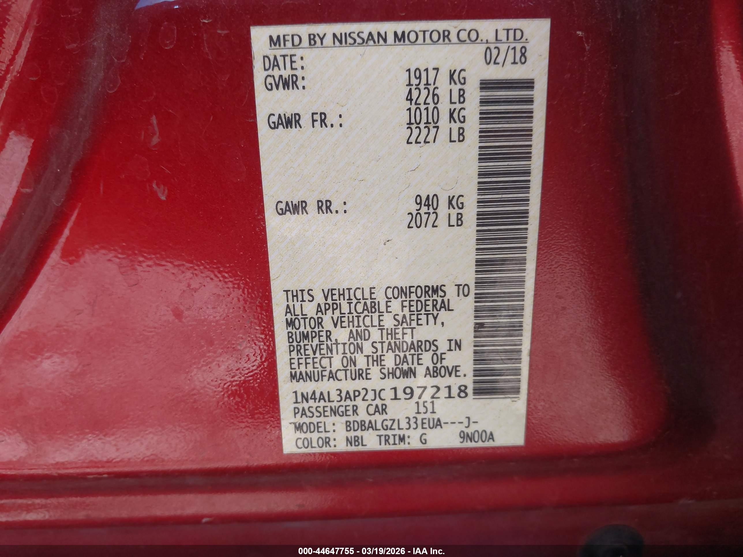 NISSAN ALTIMA image 9