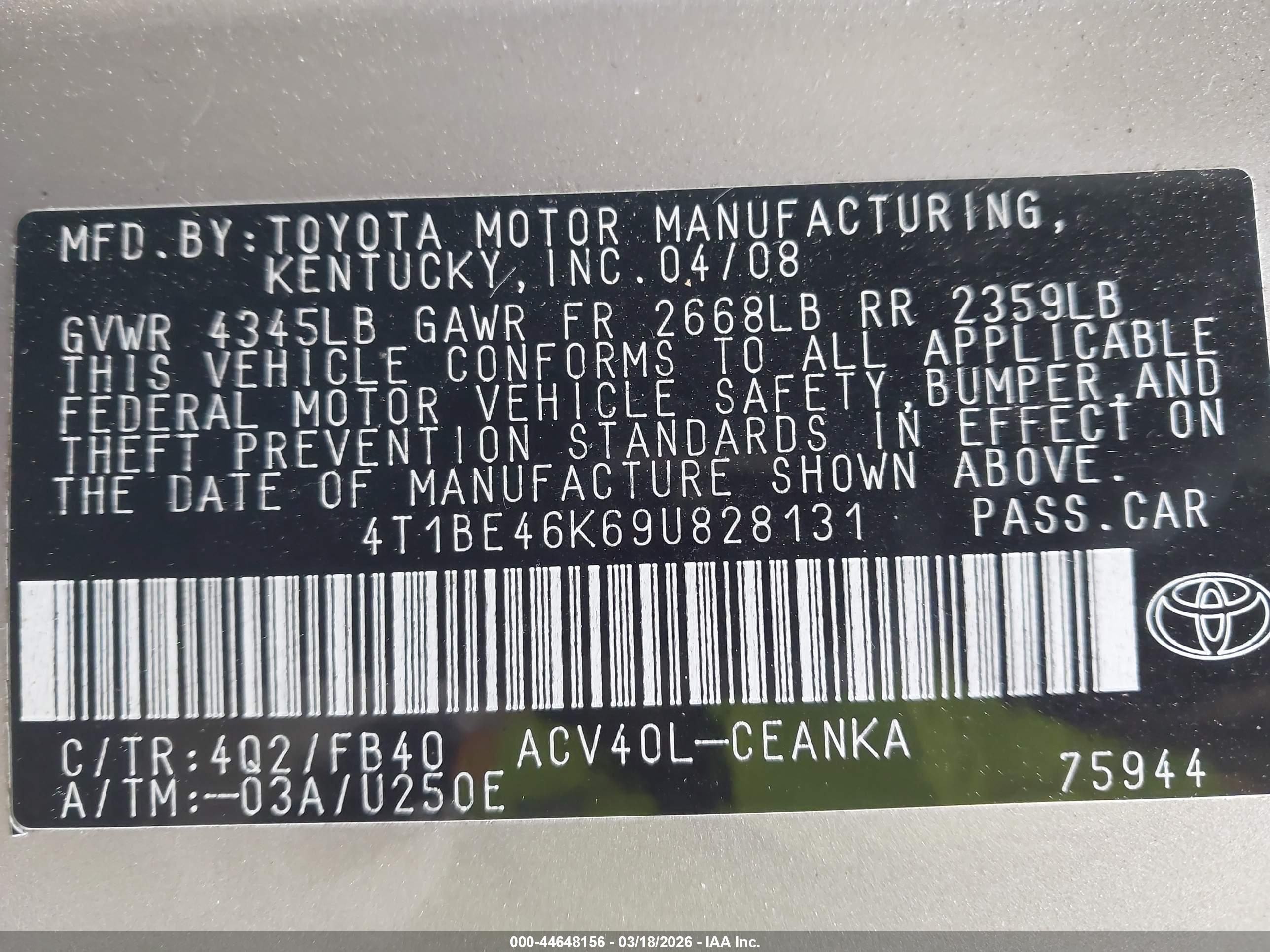 TOYOTA CAMRY image 9