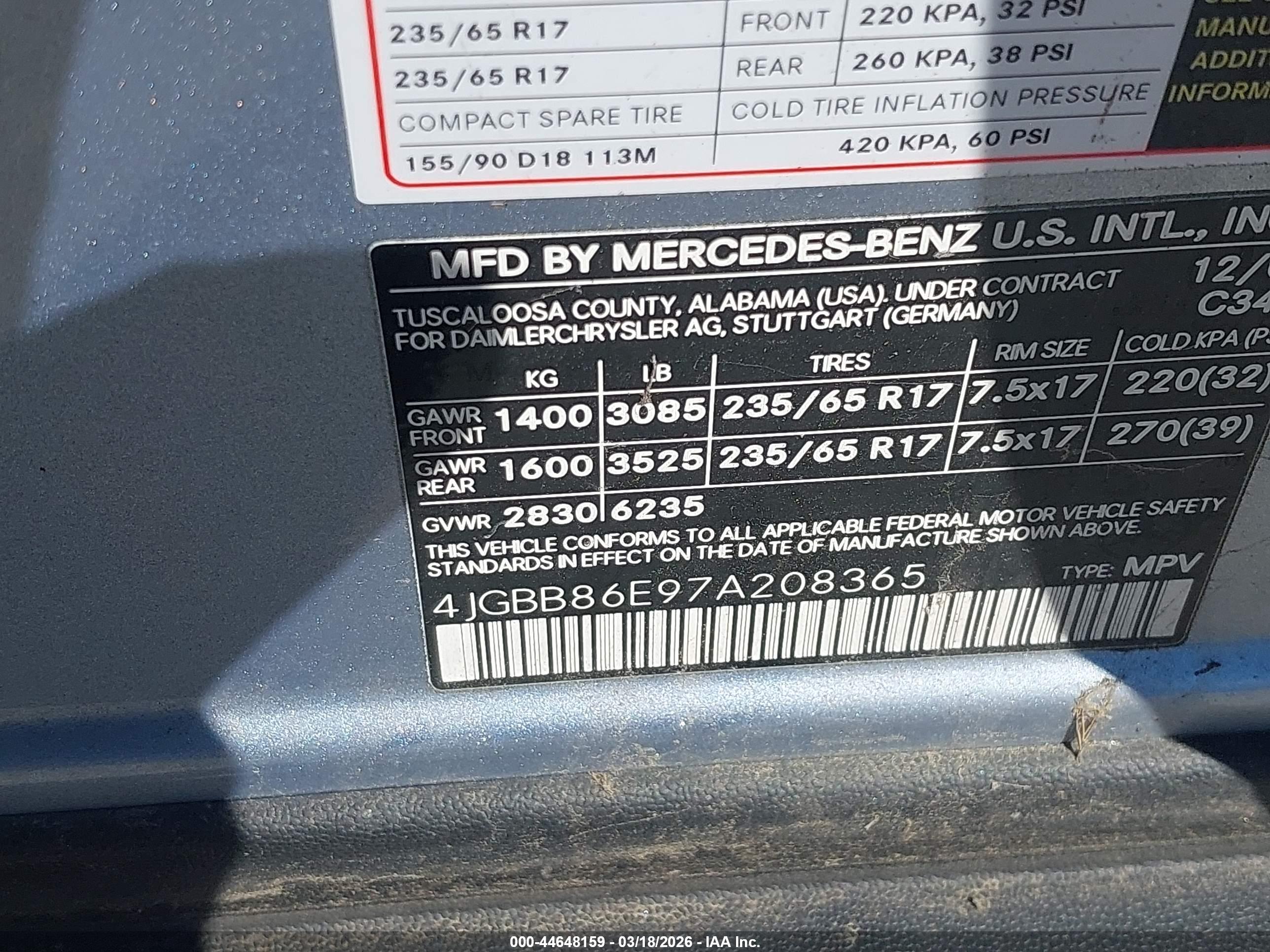 MERCEDES-BENZ ML image 9