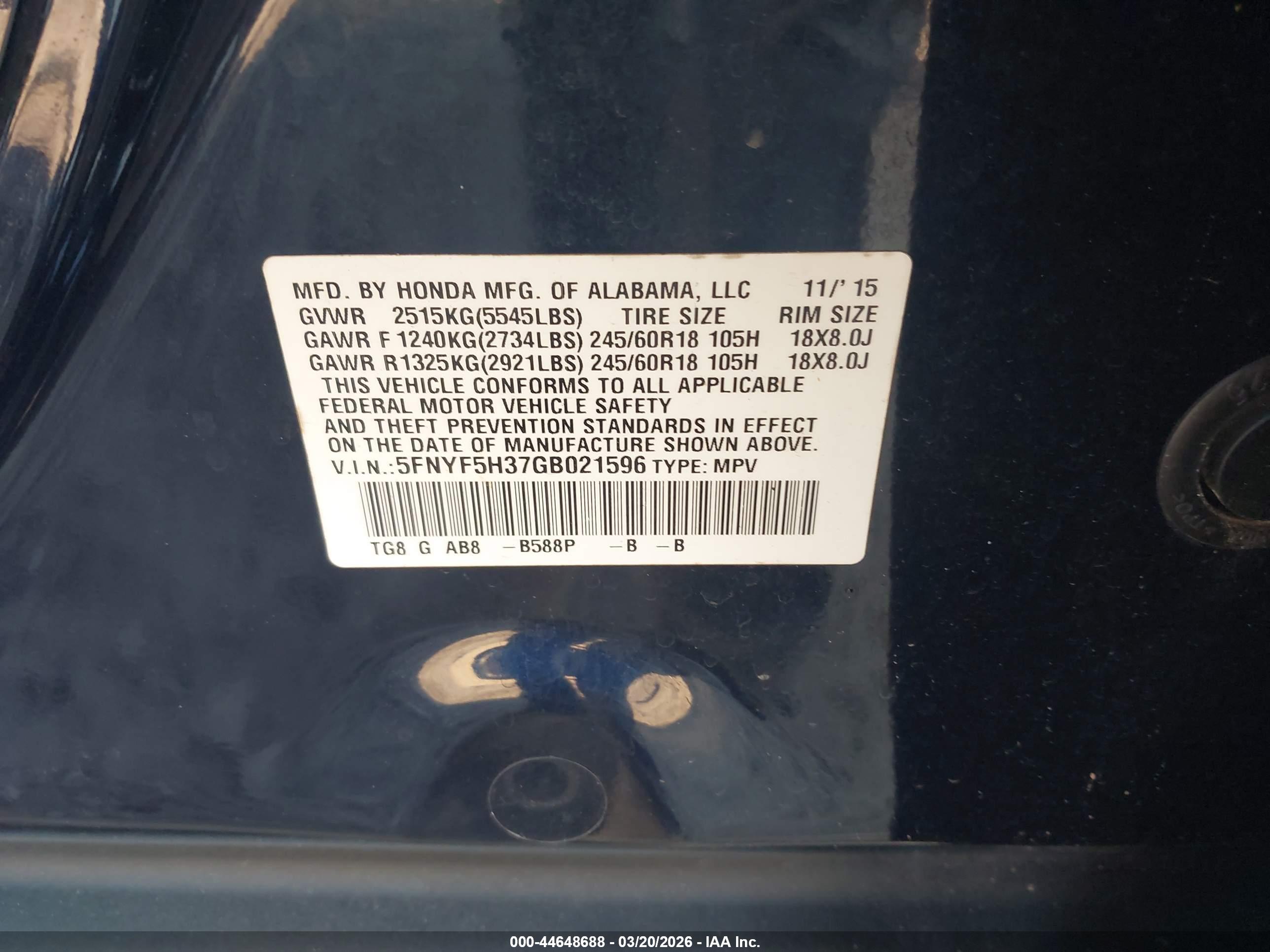 HONDA PILOT image 9