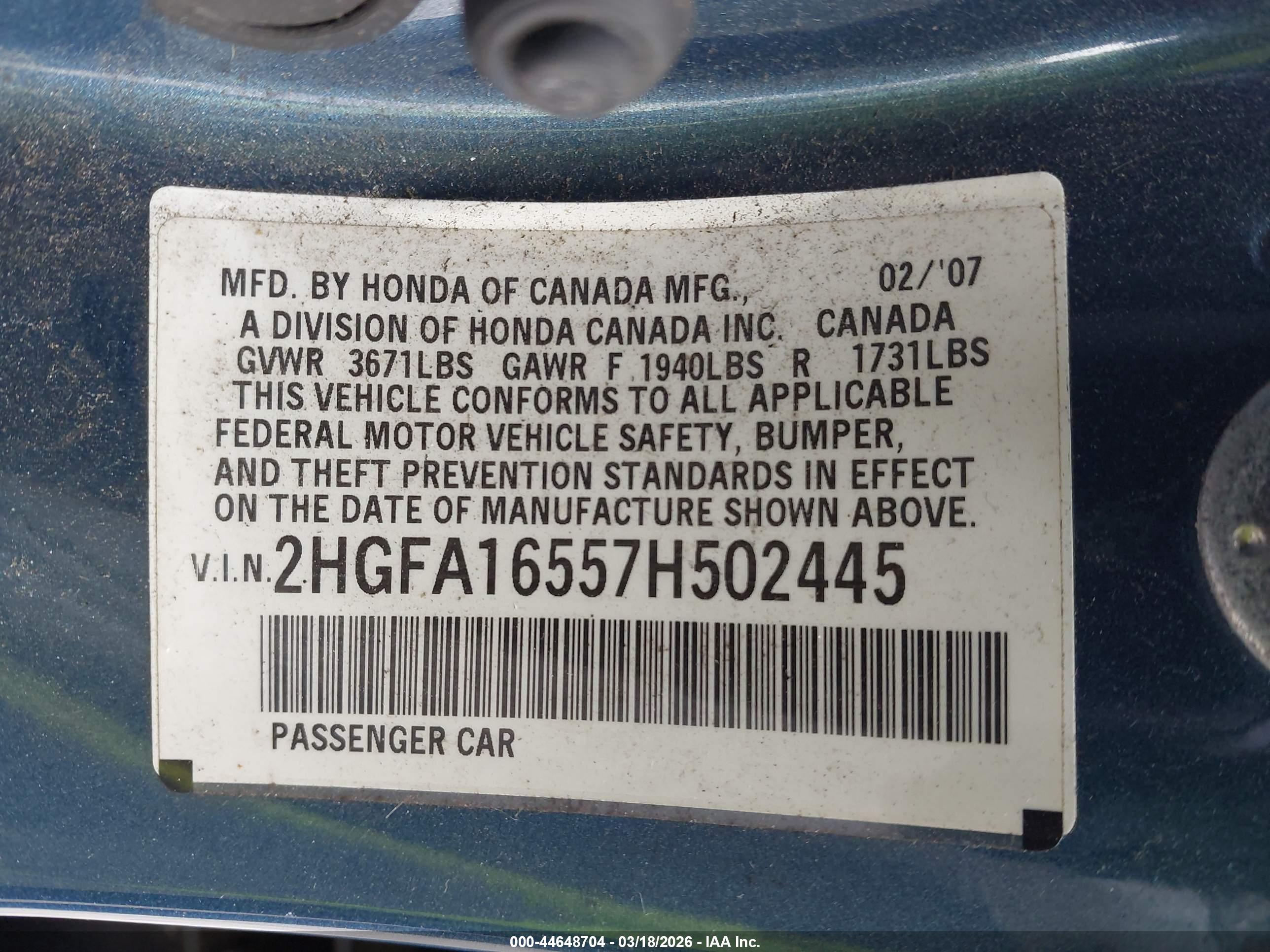 HONDA CIVIC image 9