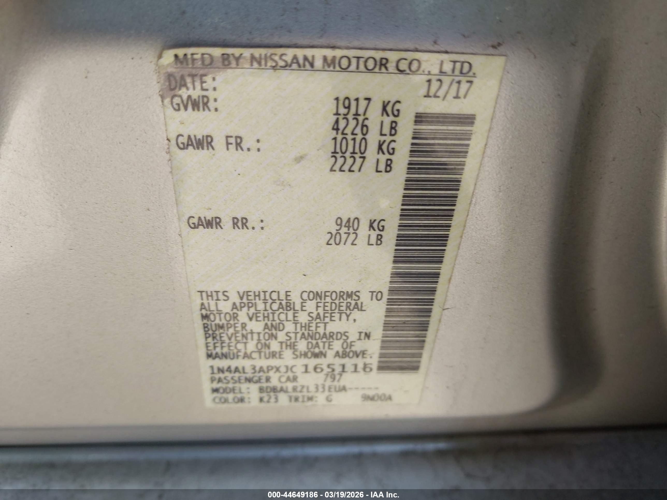 NISSAN ALTIMA image 9