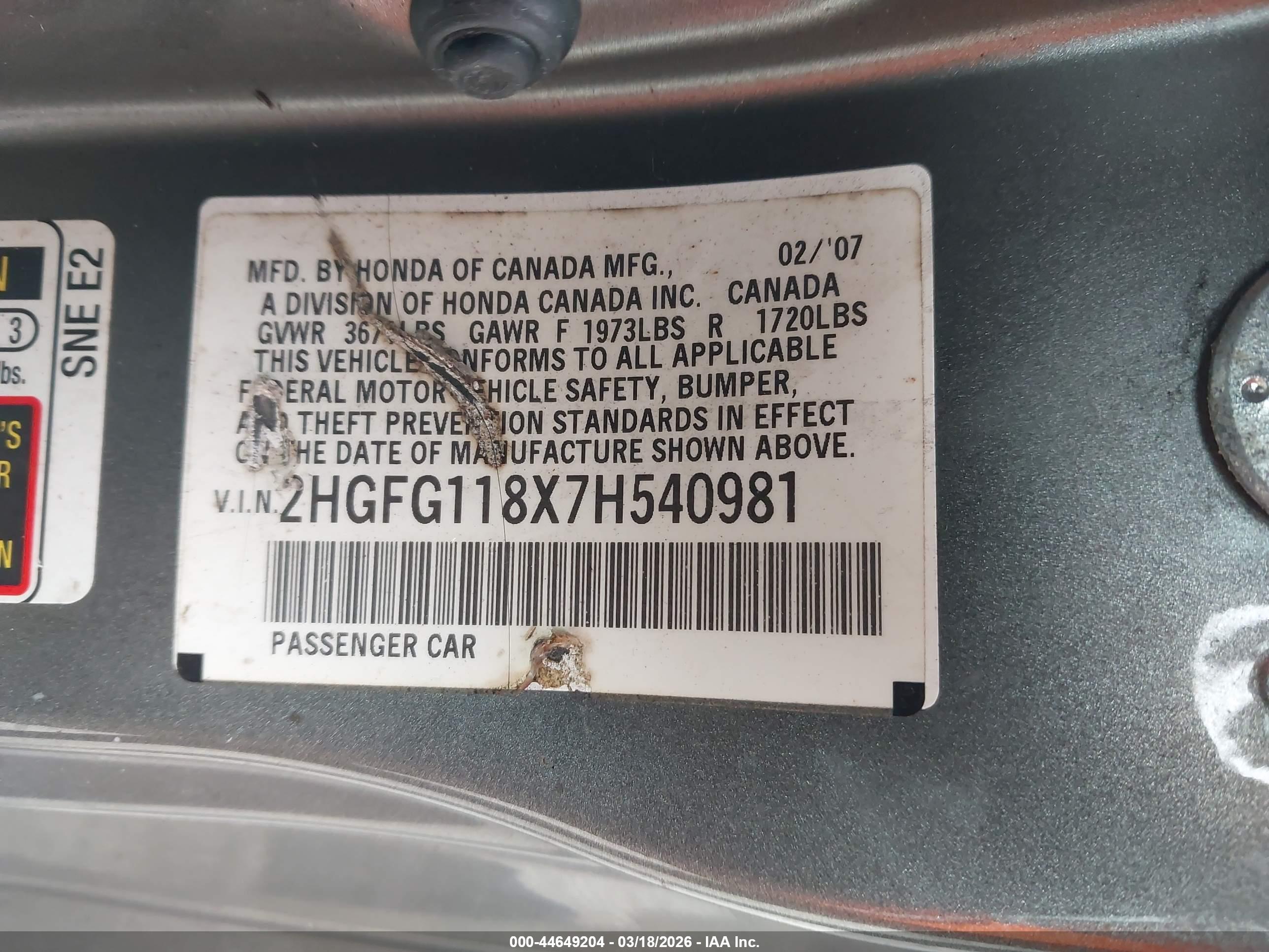HONDA CIVIC image 9
