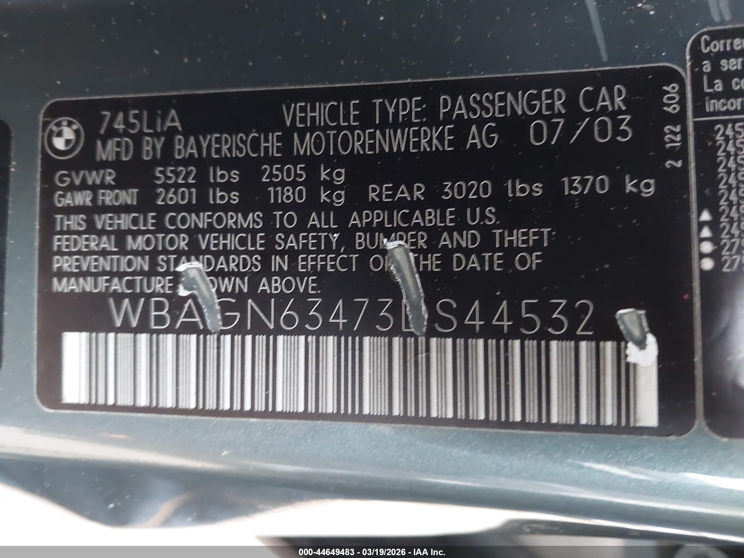 BMW 745LI image 9
