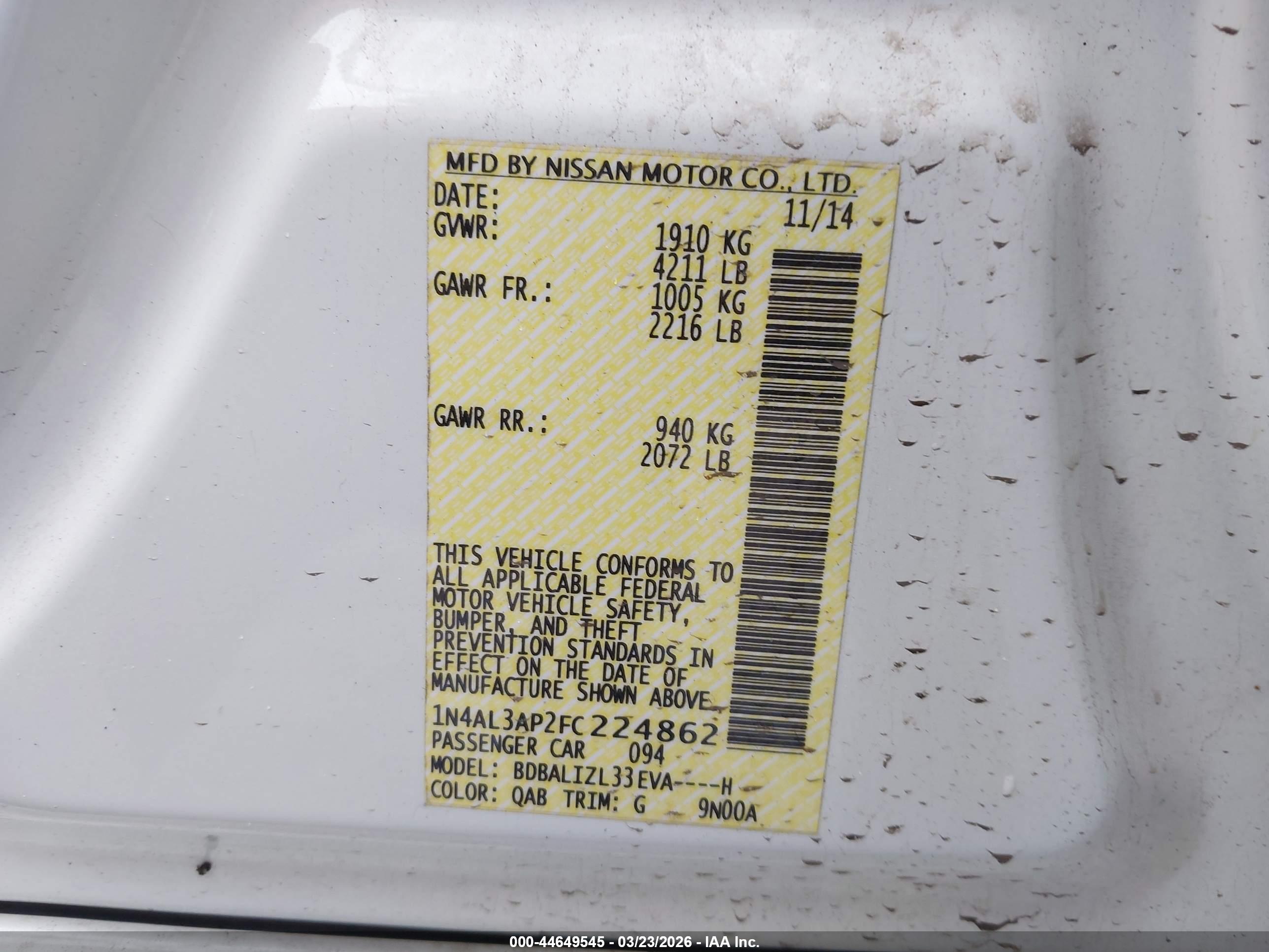NISSAN ALTIMA image 9