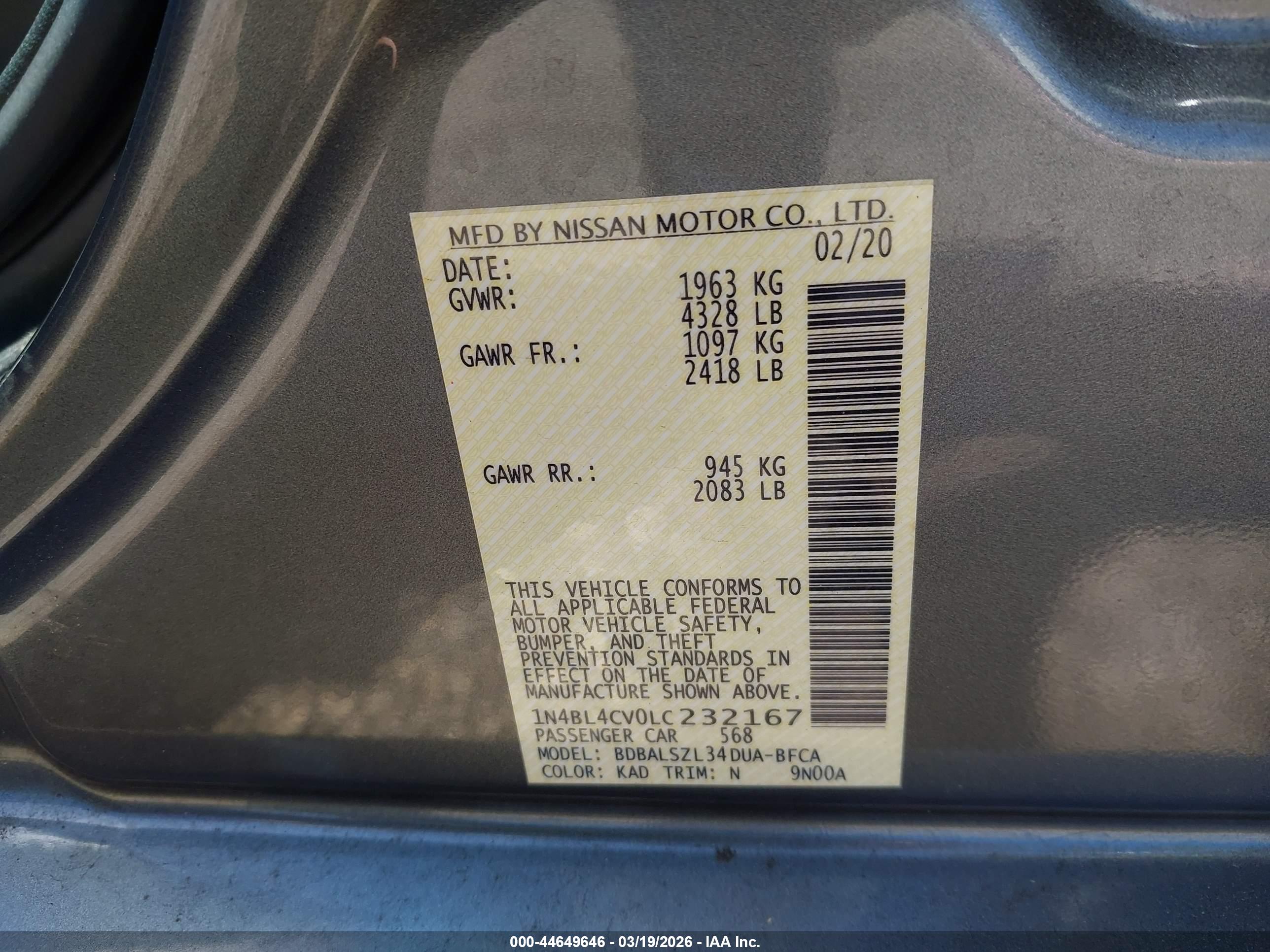 NISSAN ALTIMA image 9