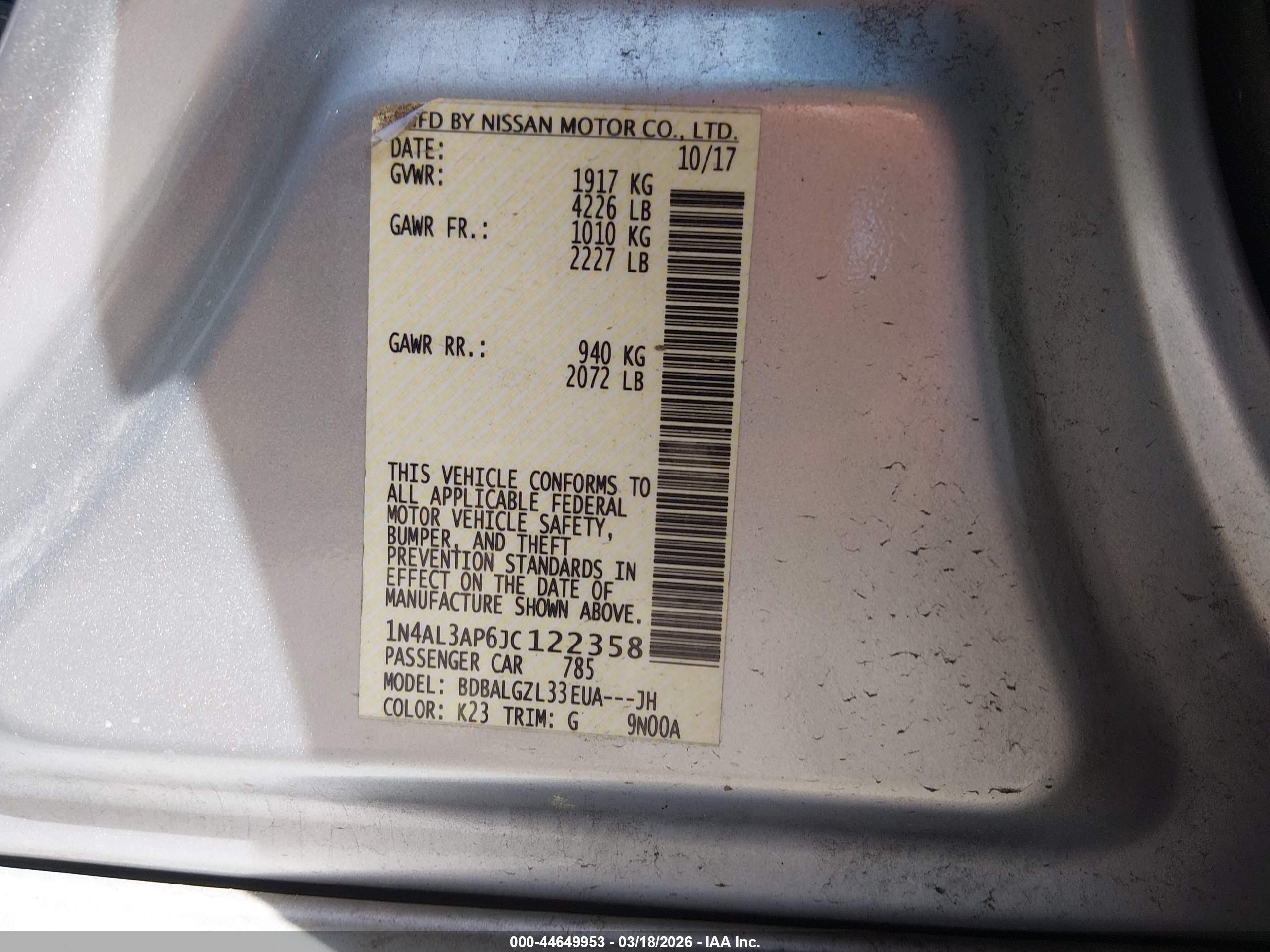 NISSAN ALTIMA image 9