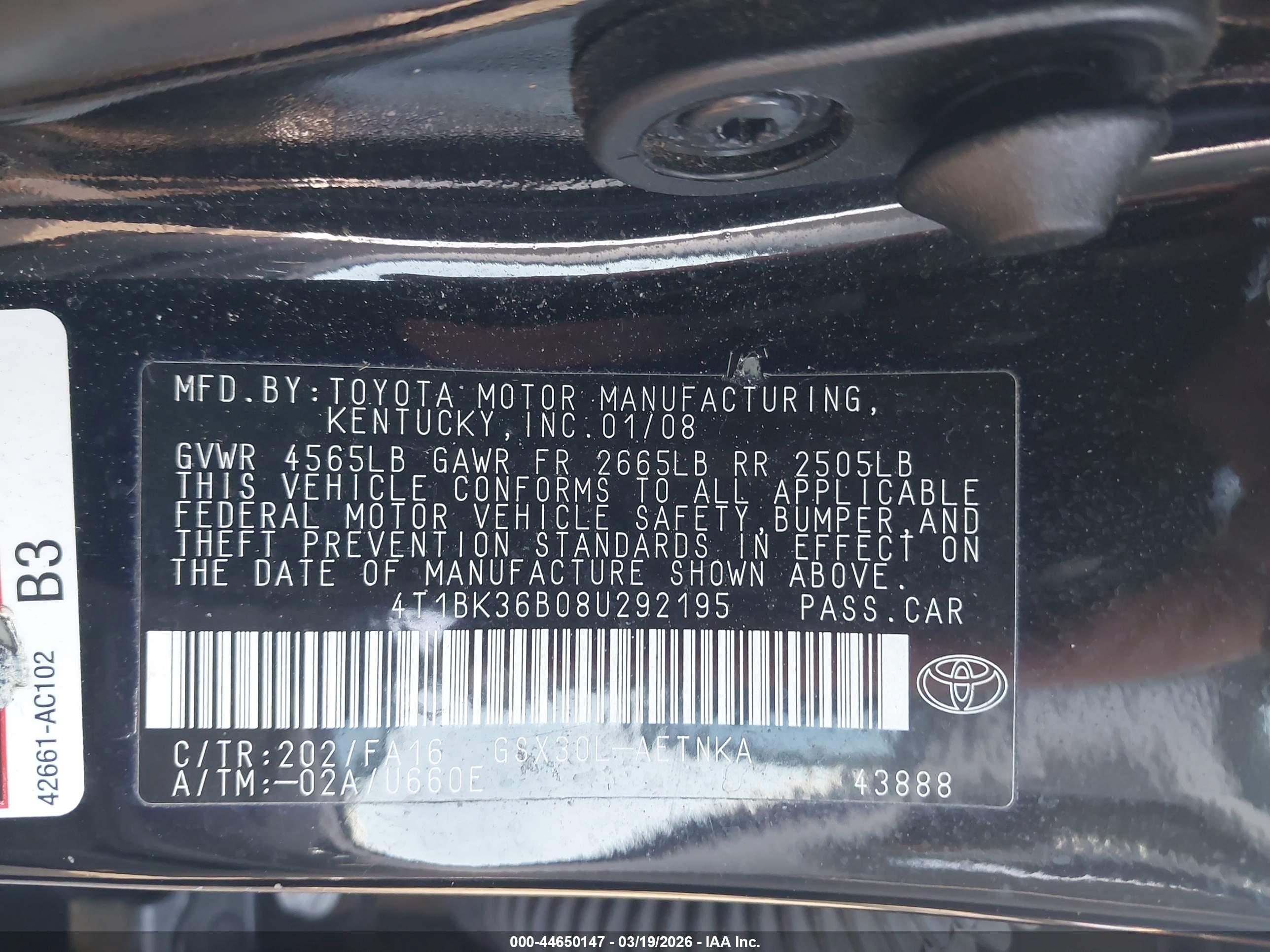 TOYOTA AVALON image 9