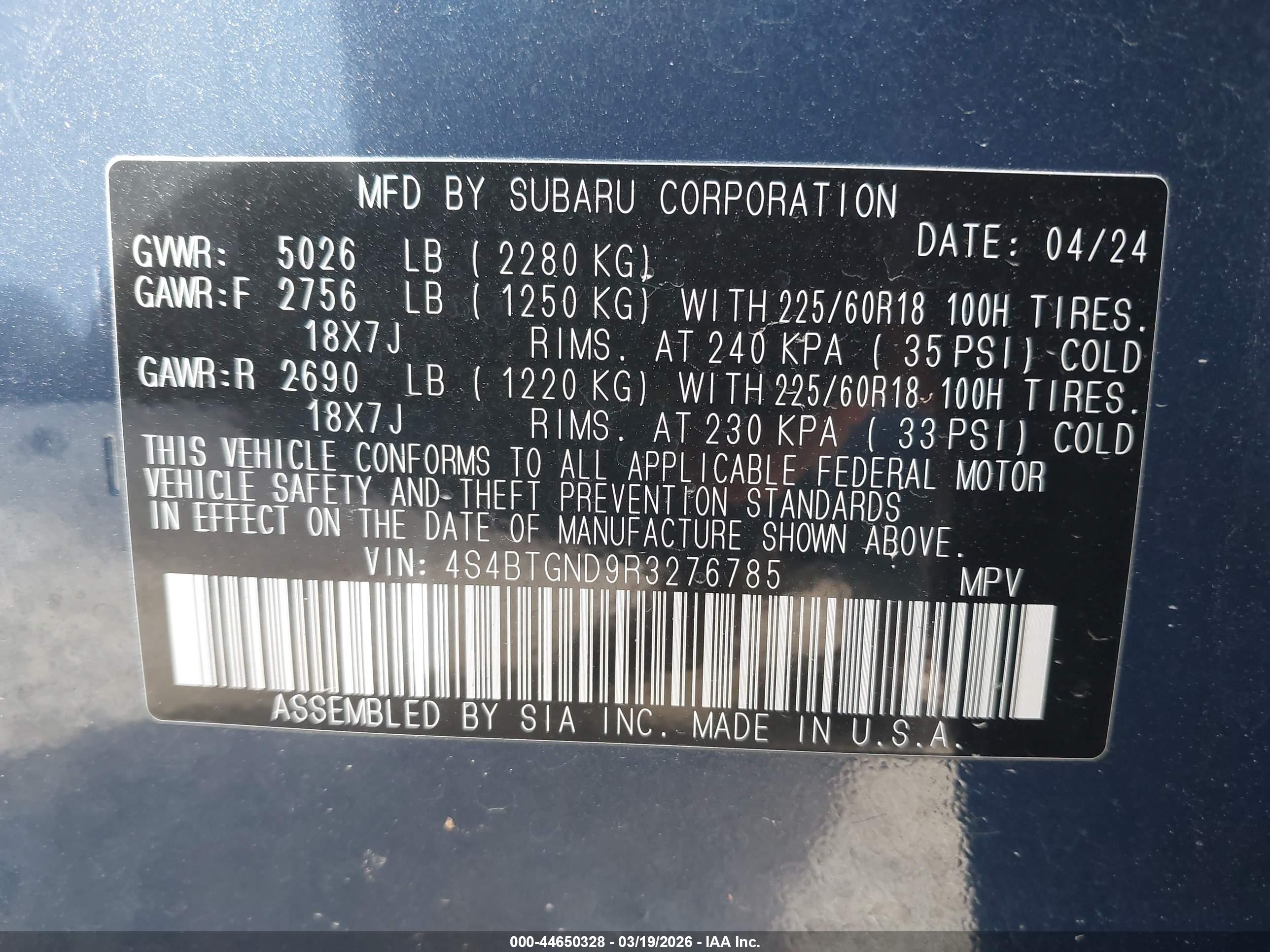 SUBARU OUTBACK image 9