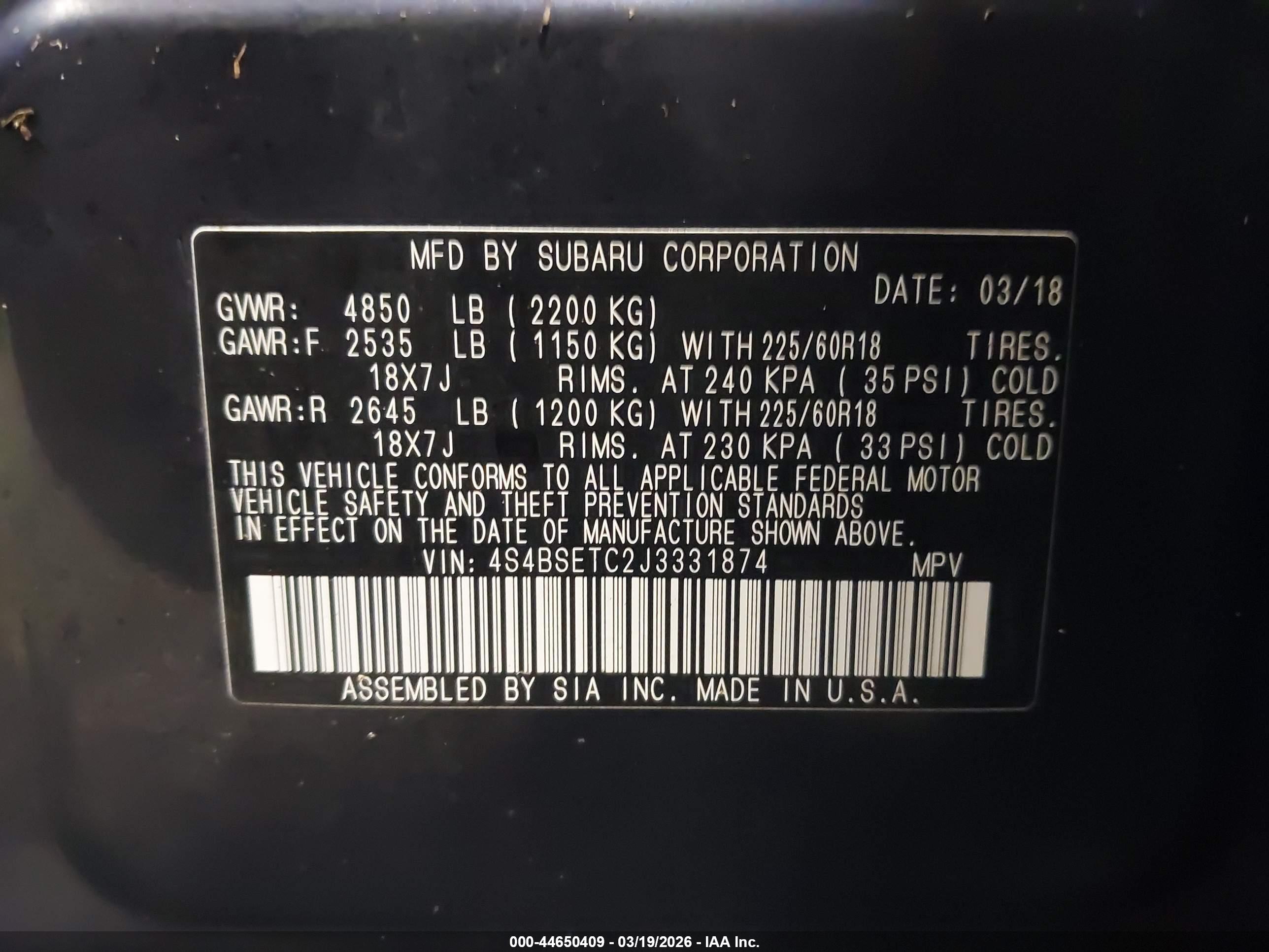 SUBARU OUTBACK image 9