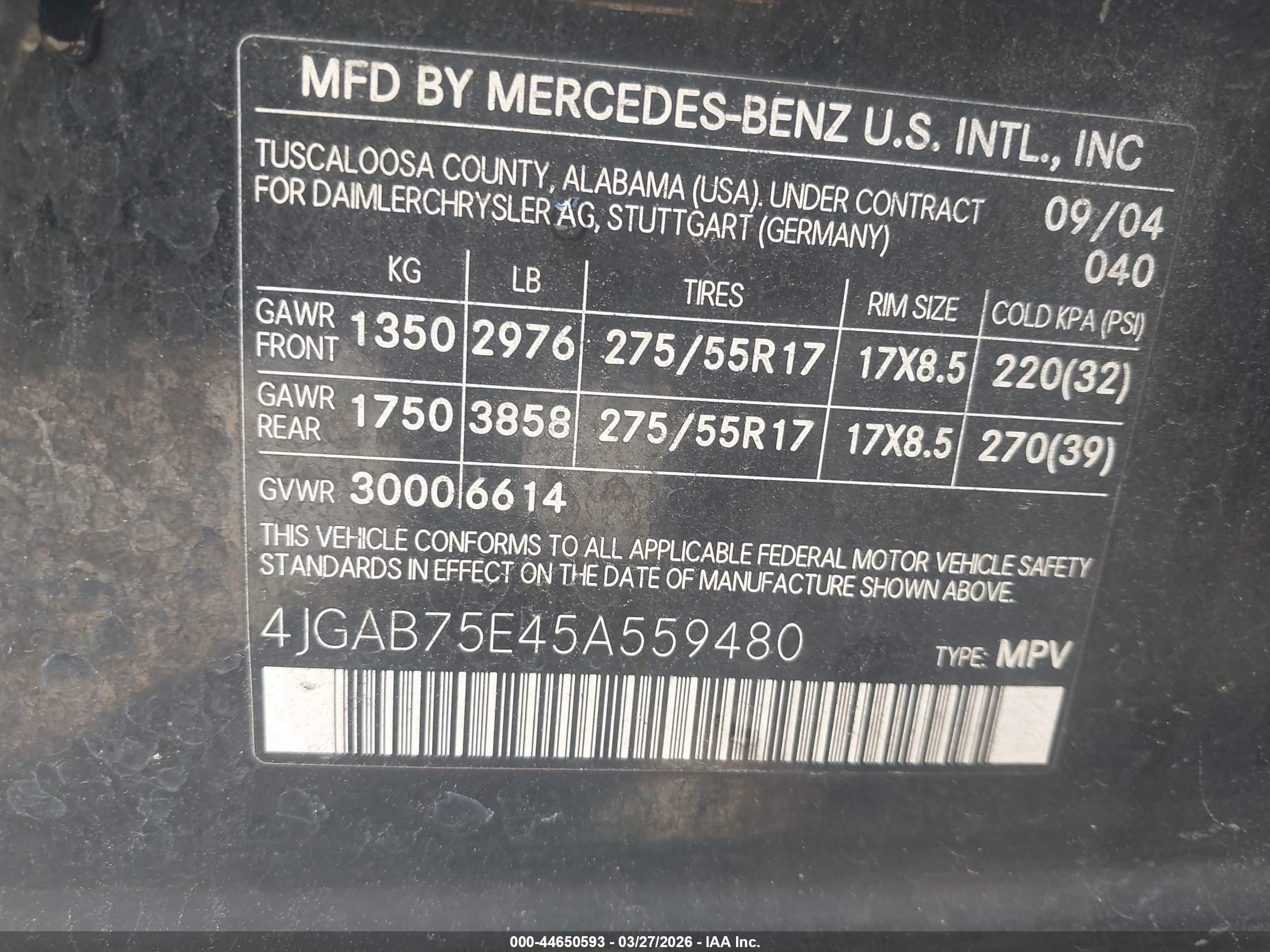 MERCEDES-BENZ ML image 9