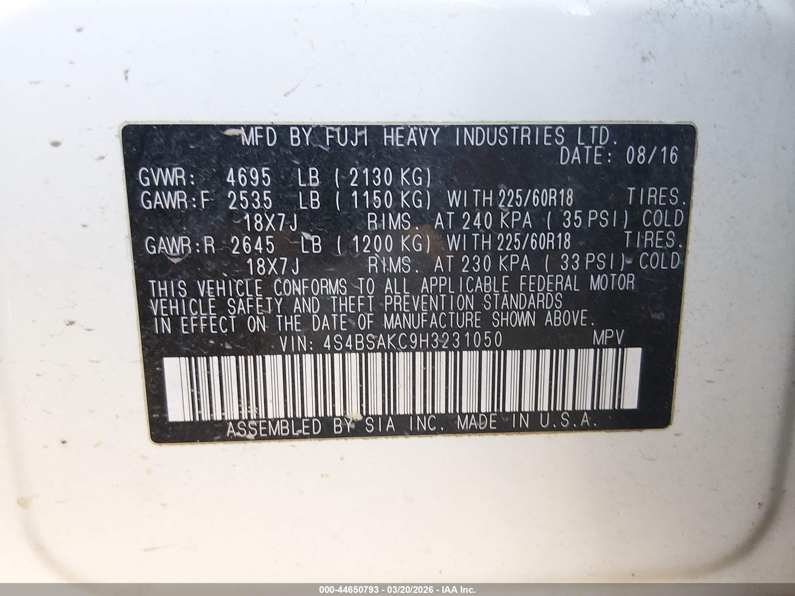SUBARU OUTBACK image 9
