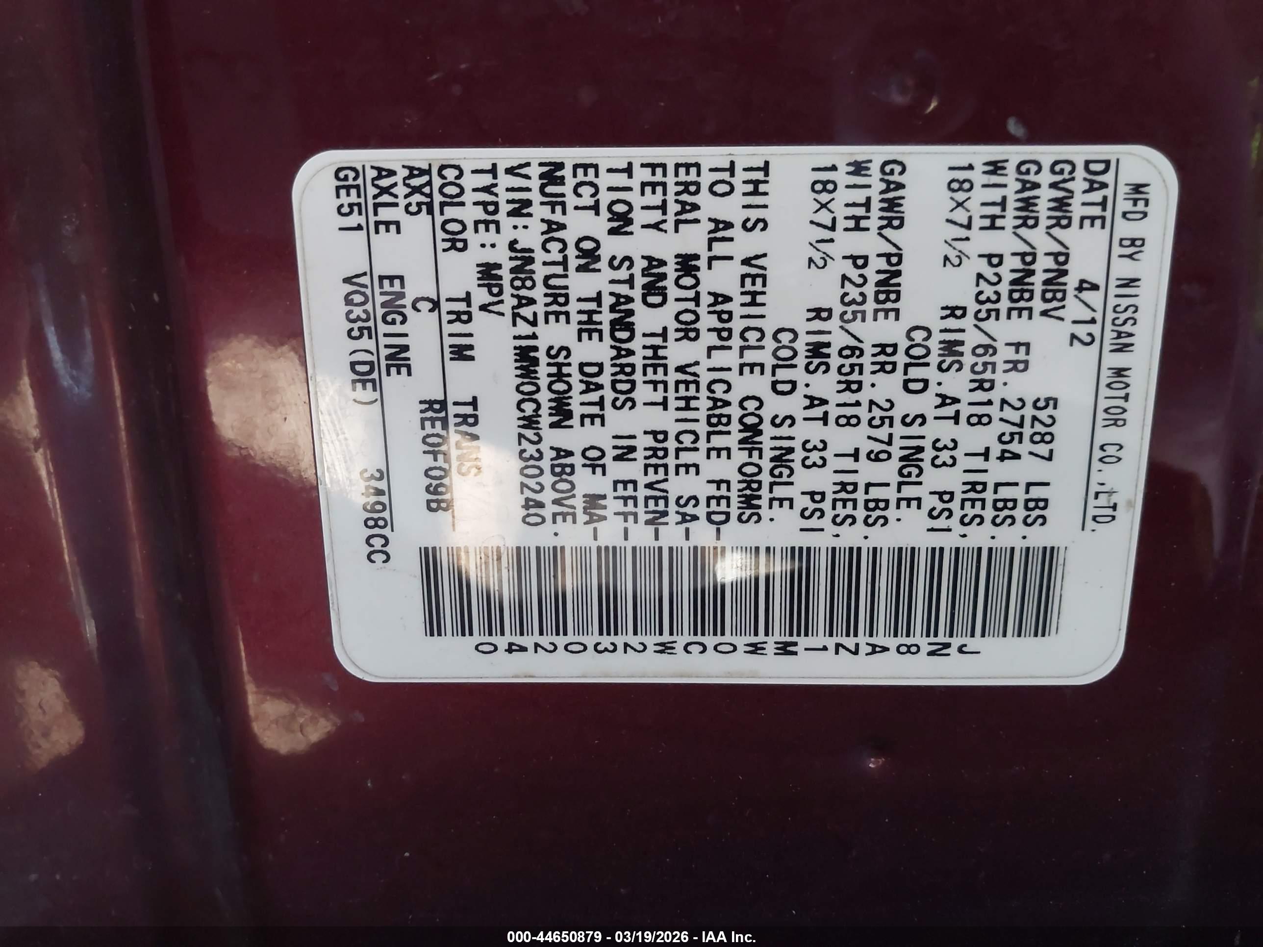NISSAN MURANO image 9