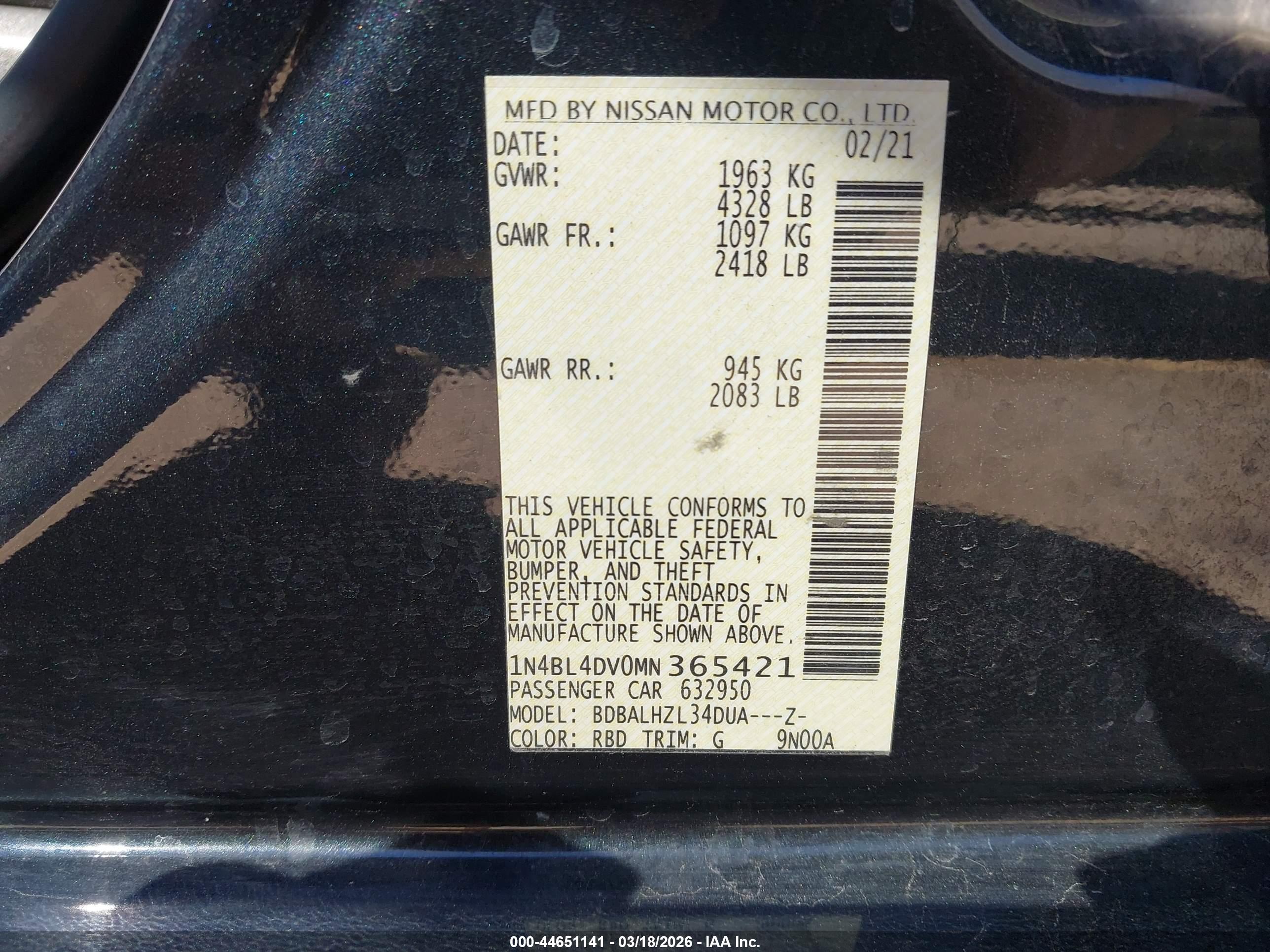 NISSAN ALTIMA image 9