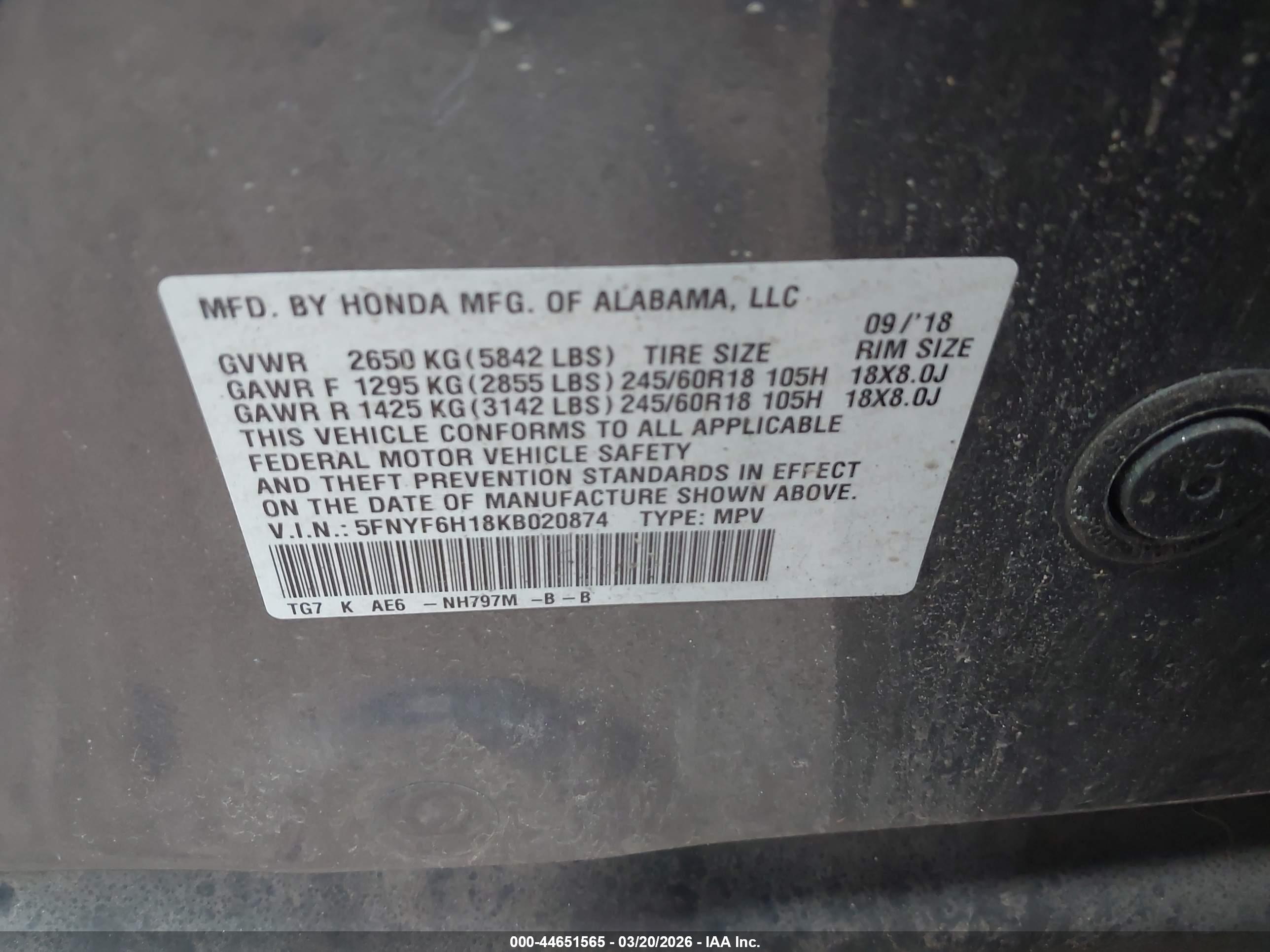 HONDA PILOT image 9