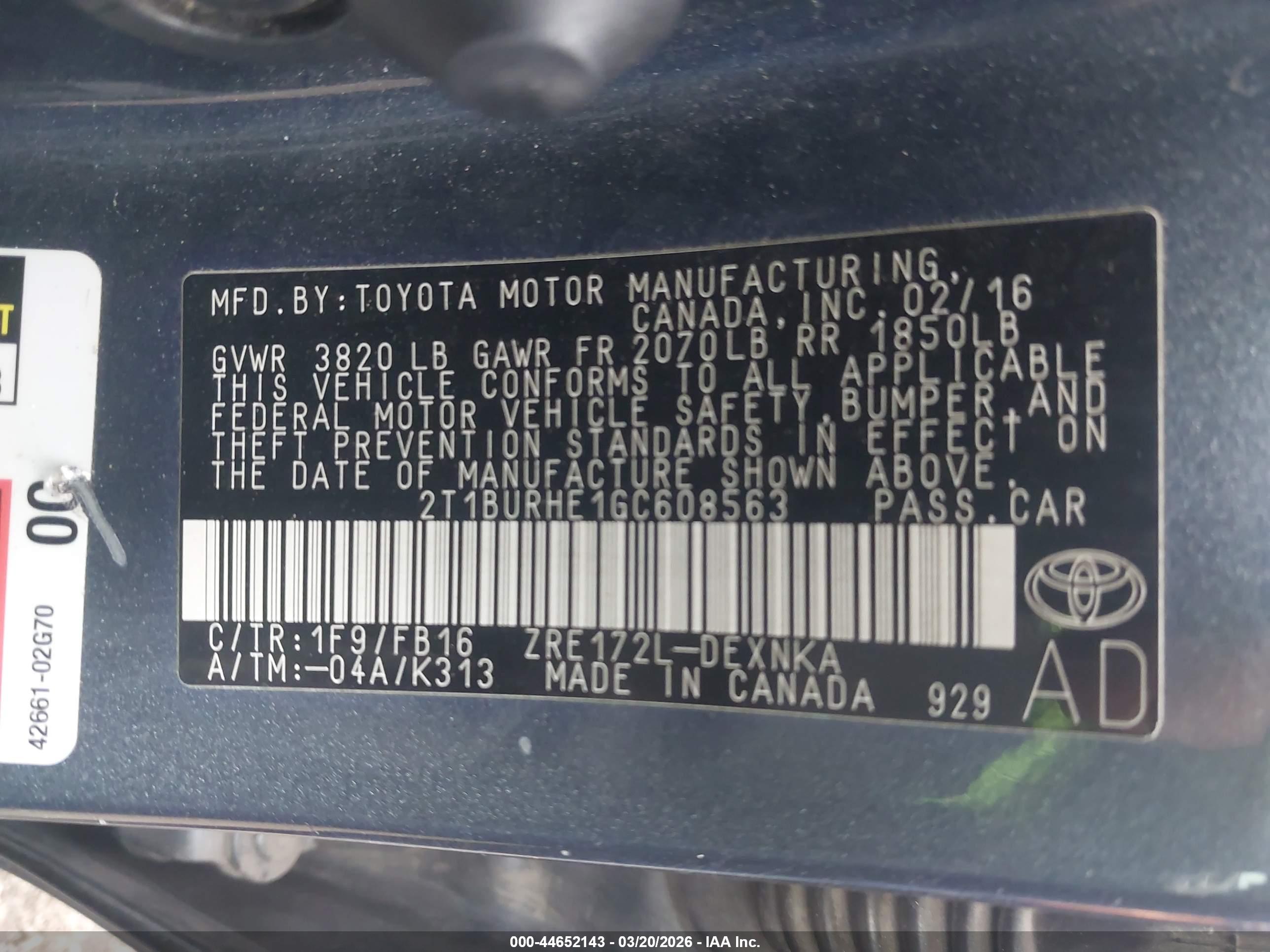 TOYOTA COROLLA image 9
