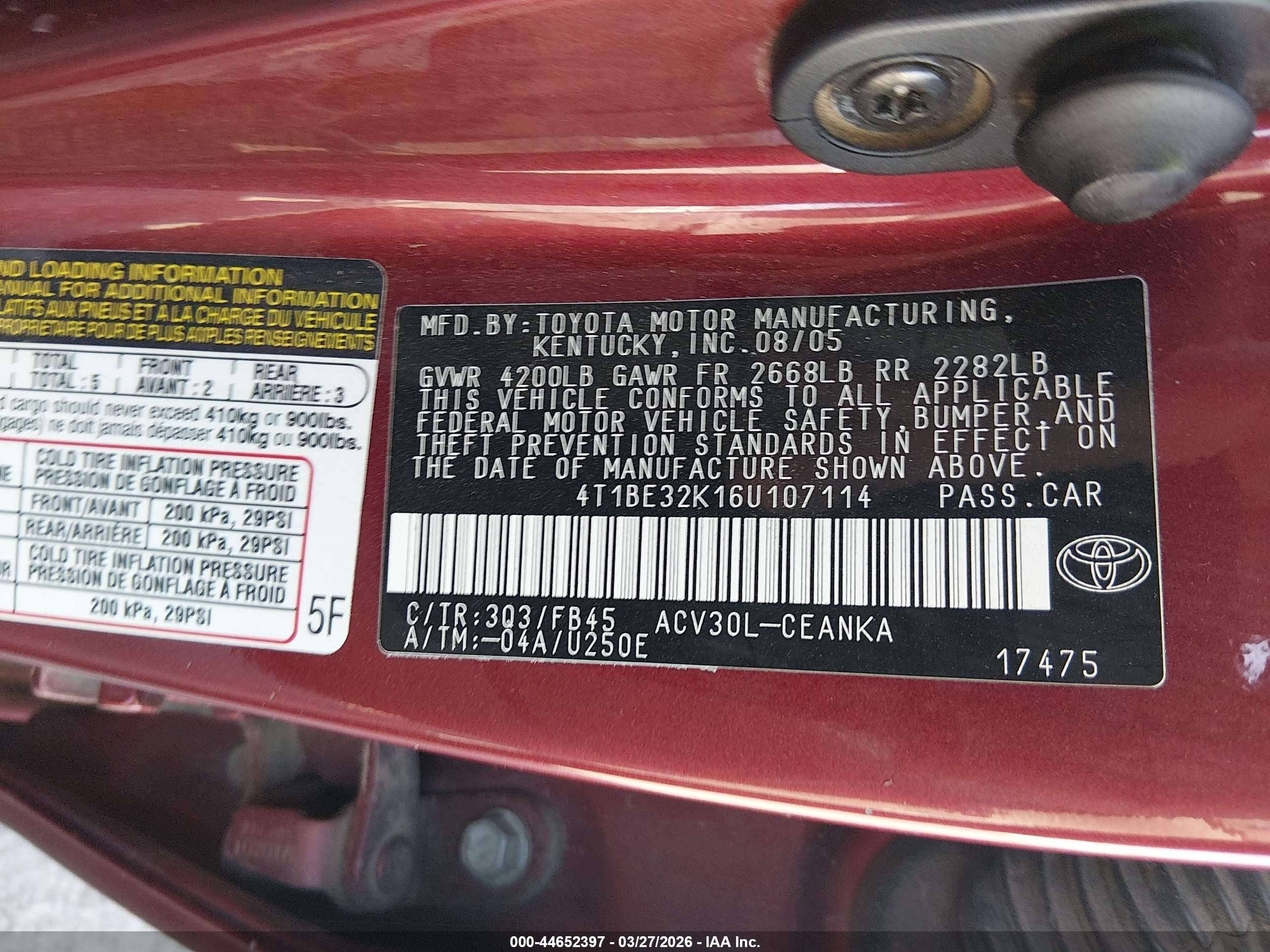 TOYOTA CAMRY image 9