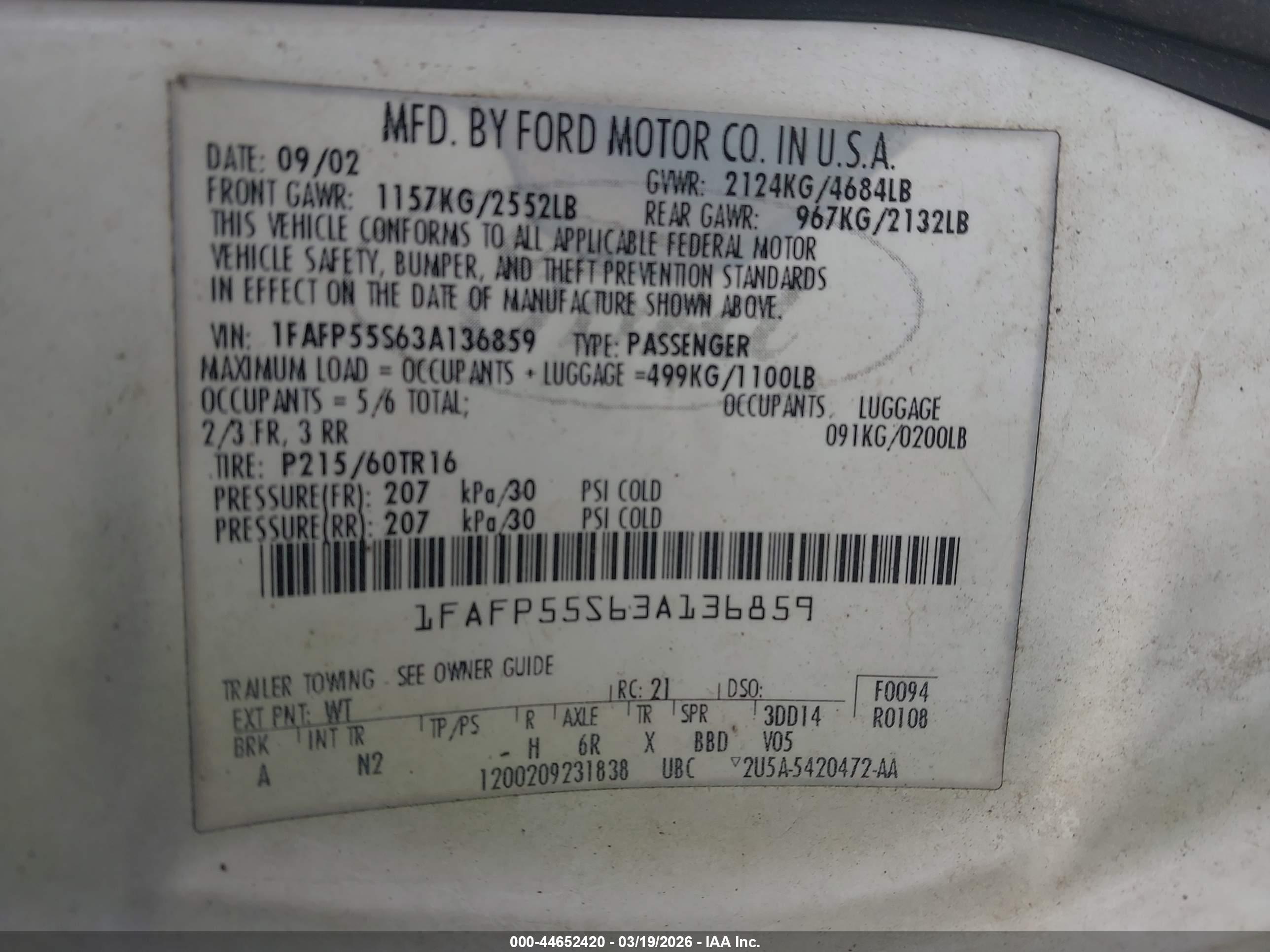FORD TAURUS image 9