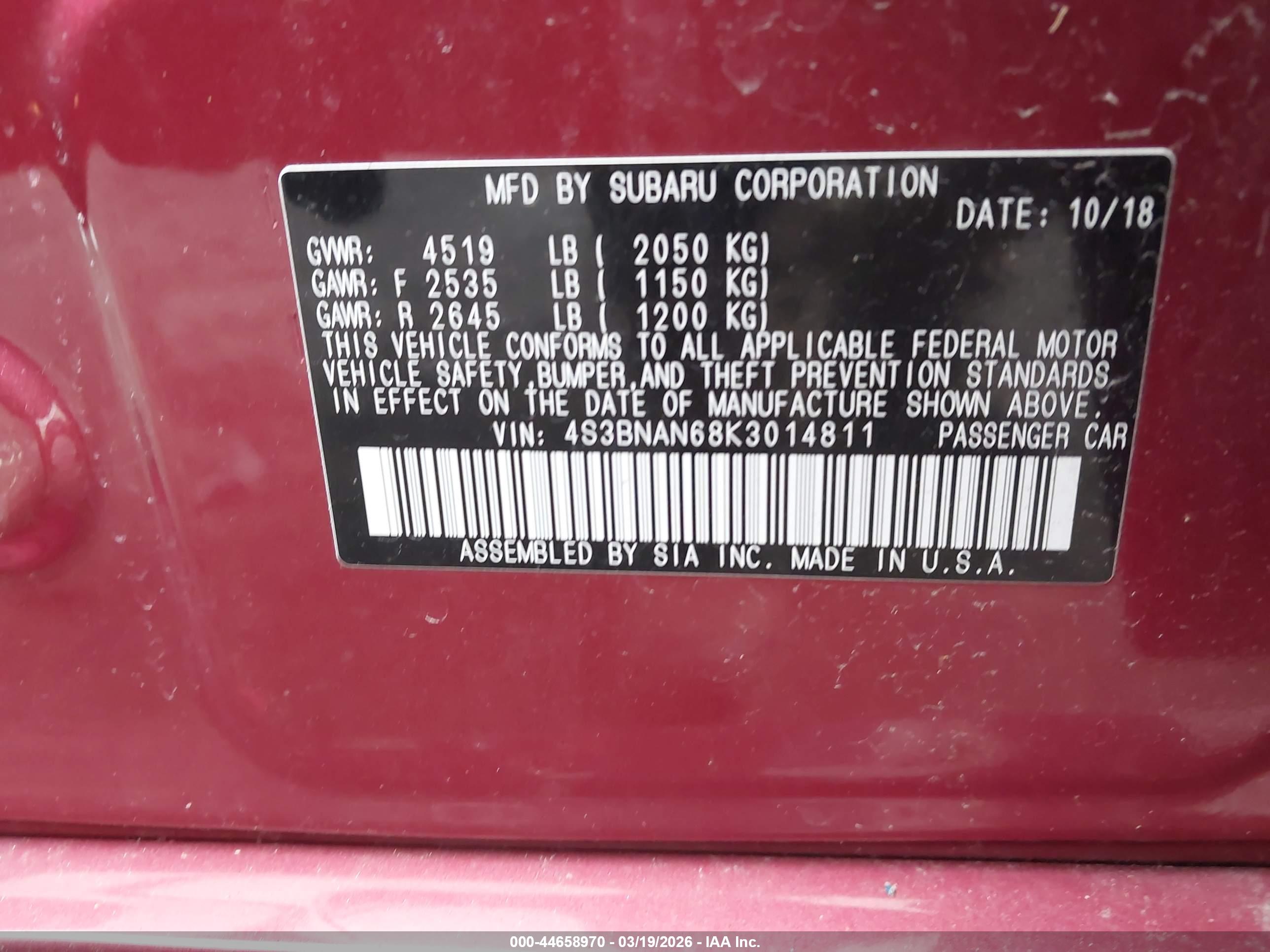 SUBARU LEGACY image 9
