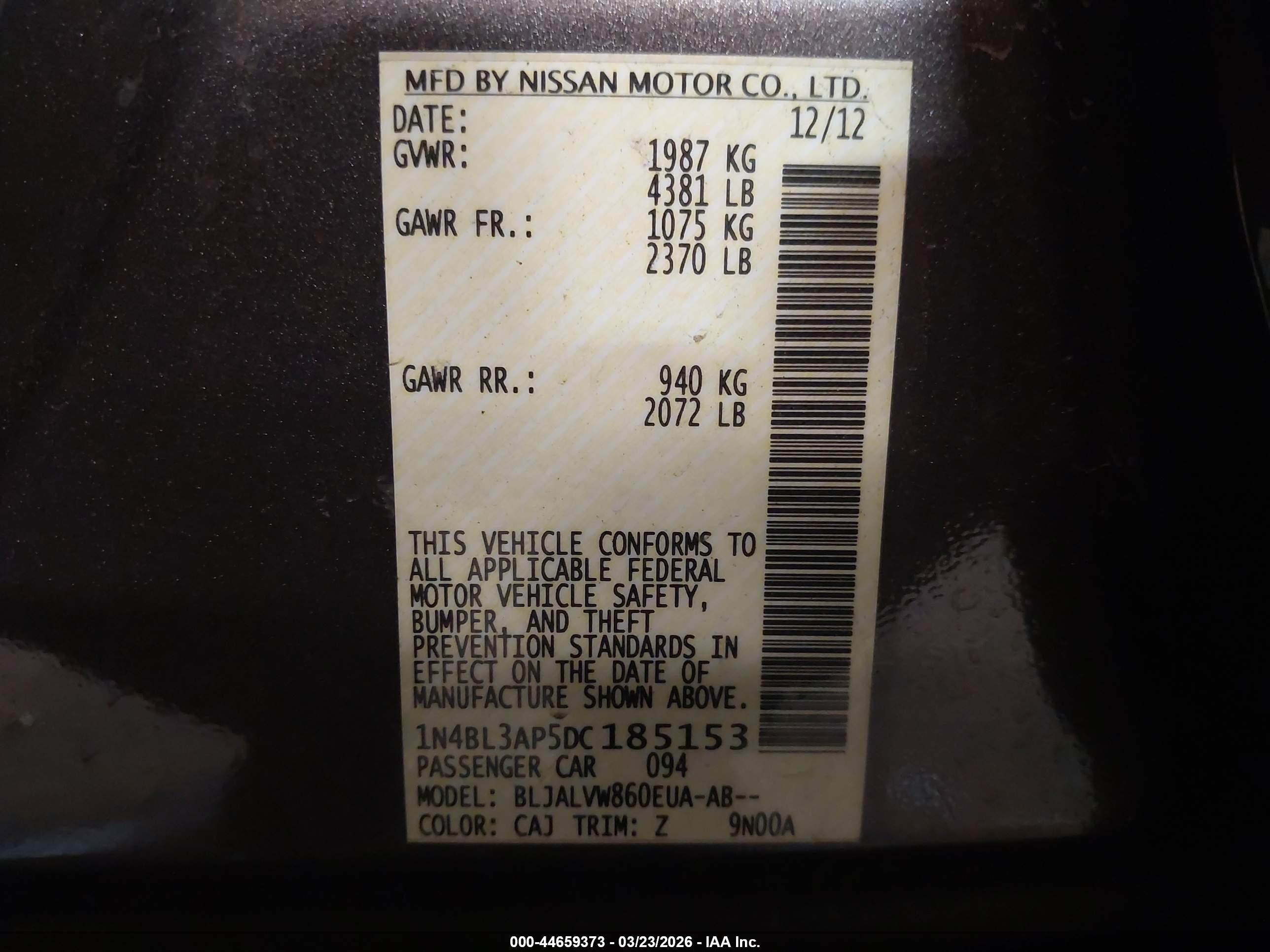 NISSAN ALTIMA image 9