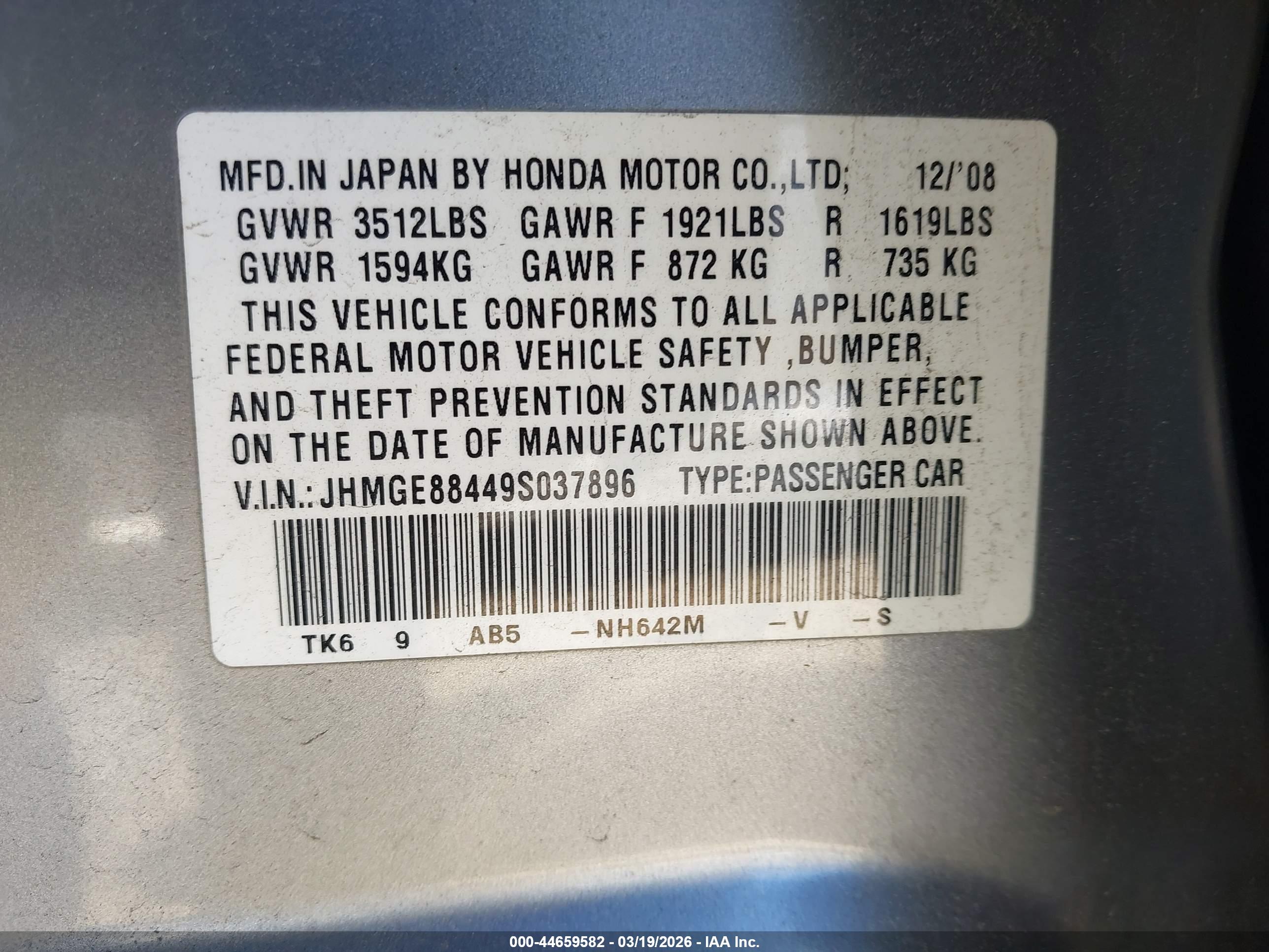 HONDA FIT image 9