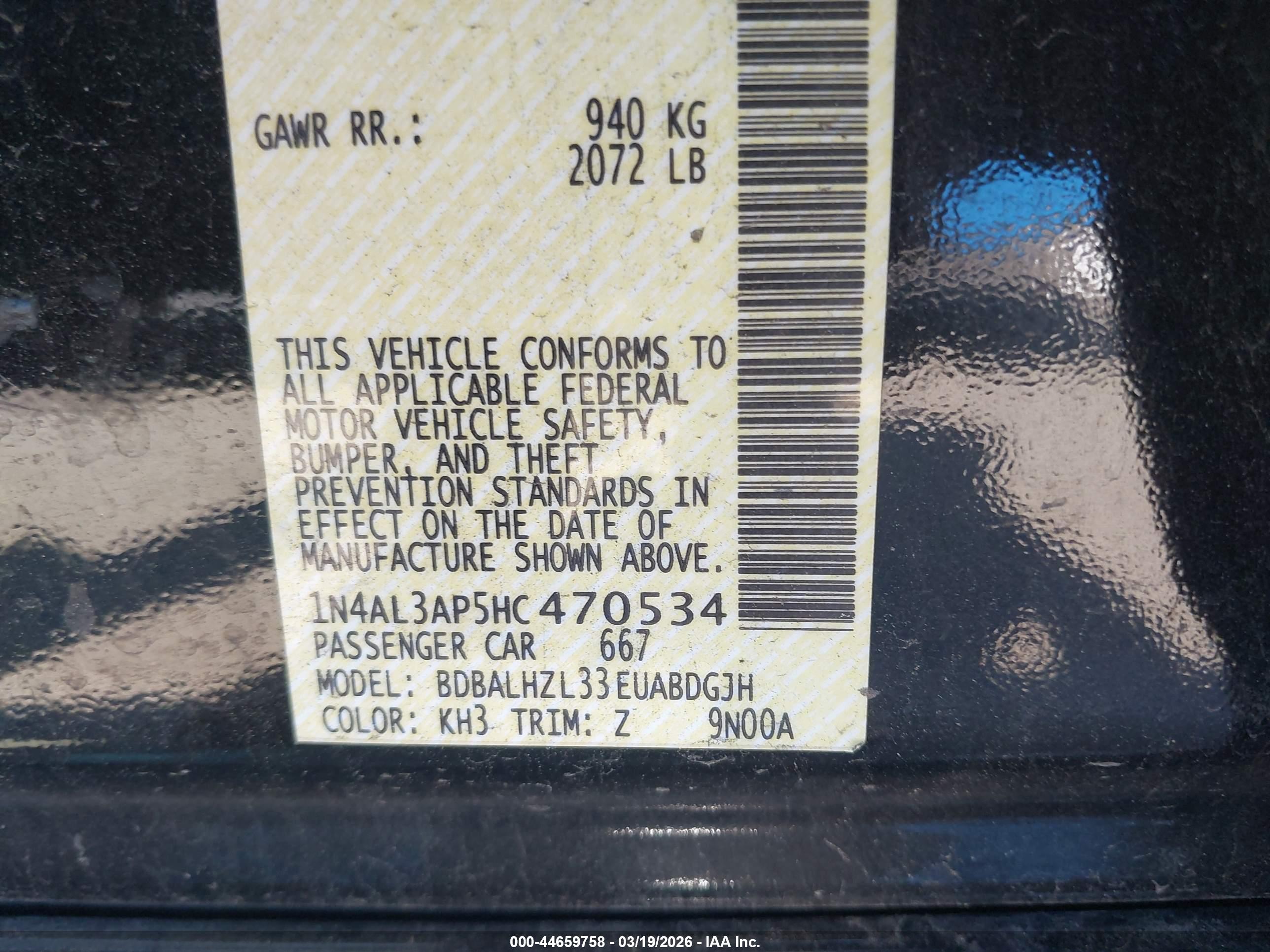 NISSAN ALTIMA image 9