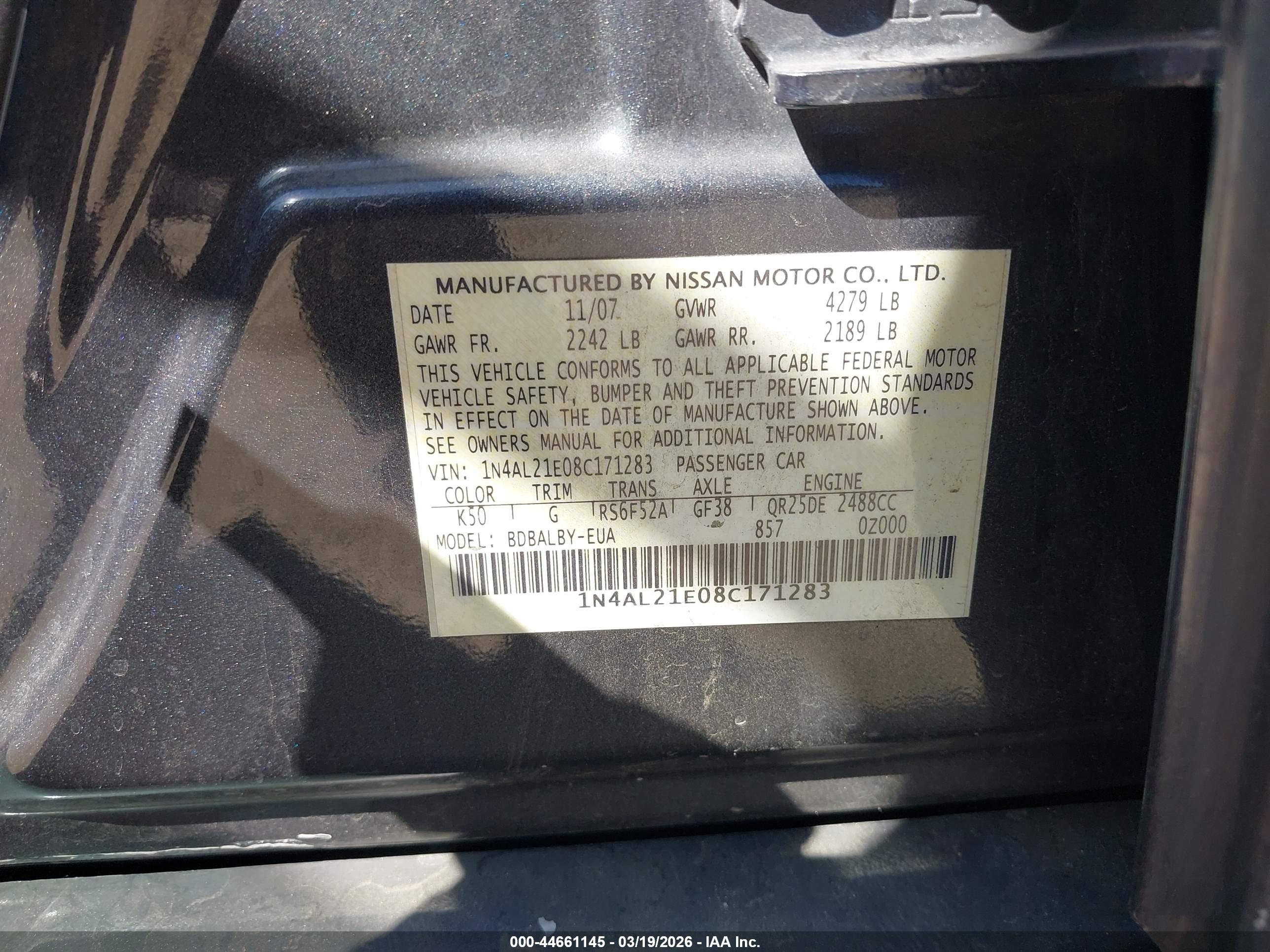 NISSAN ALTIMA image 9