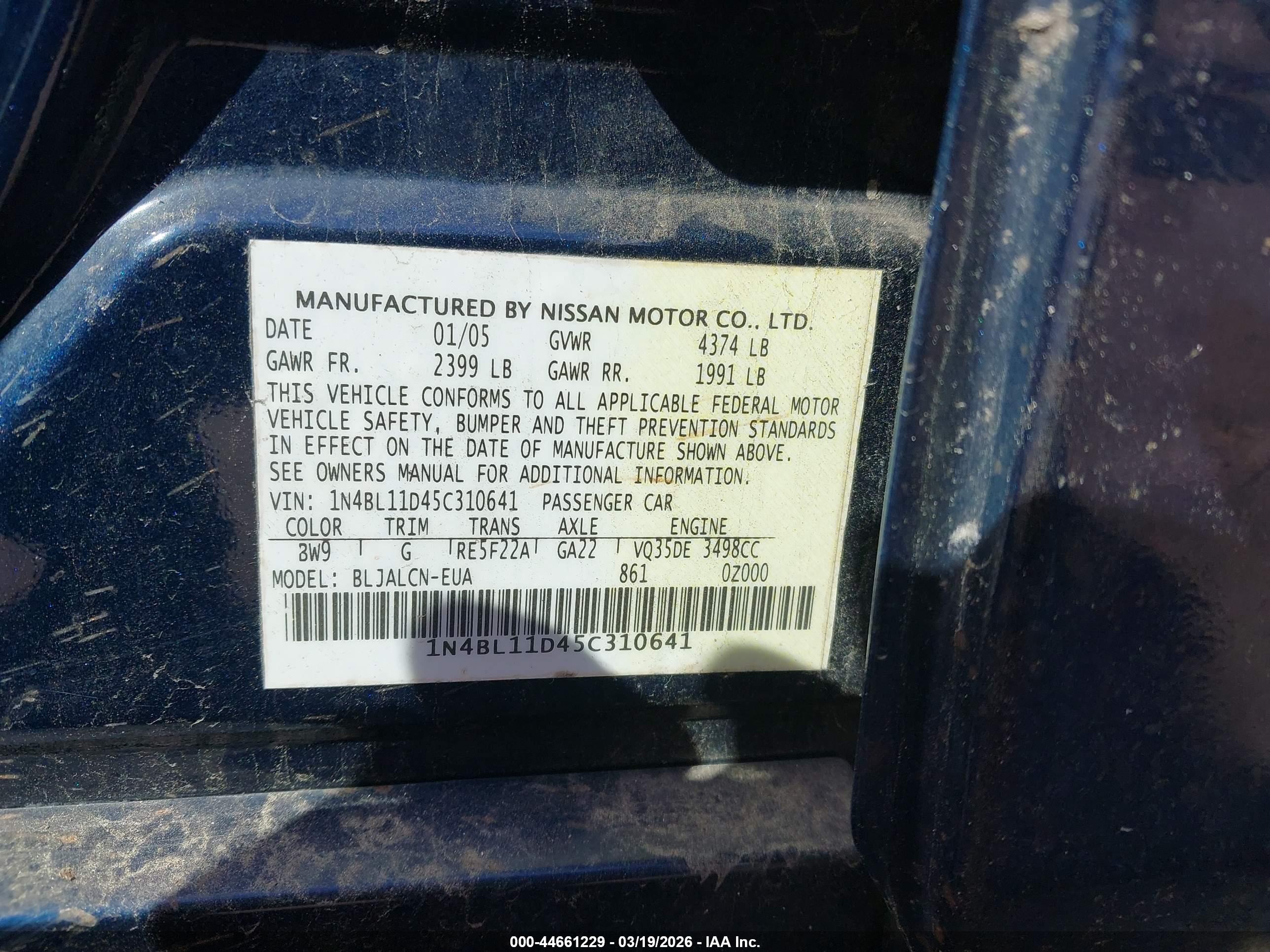 NISSAN ALTIMA image 9