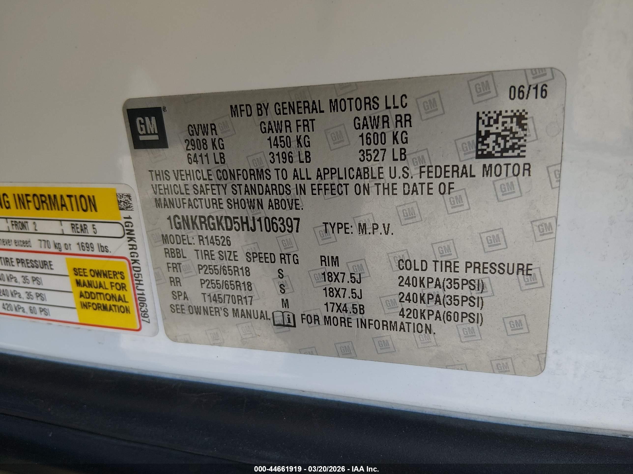 CHEVROLET TRAVERSE image 9