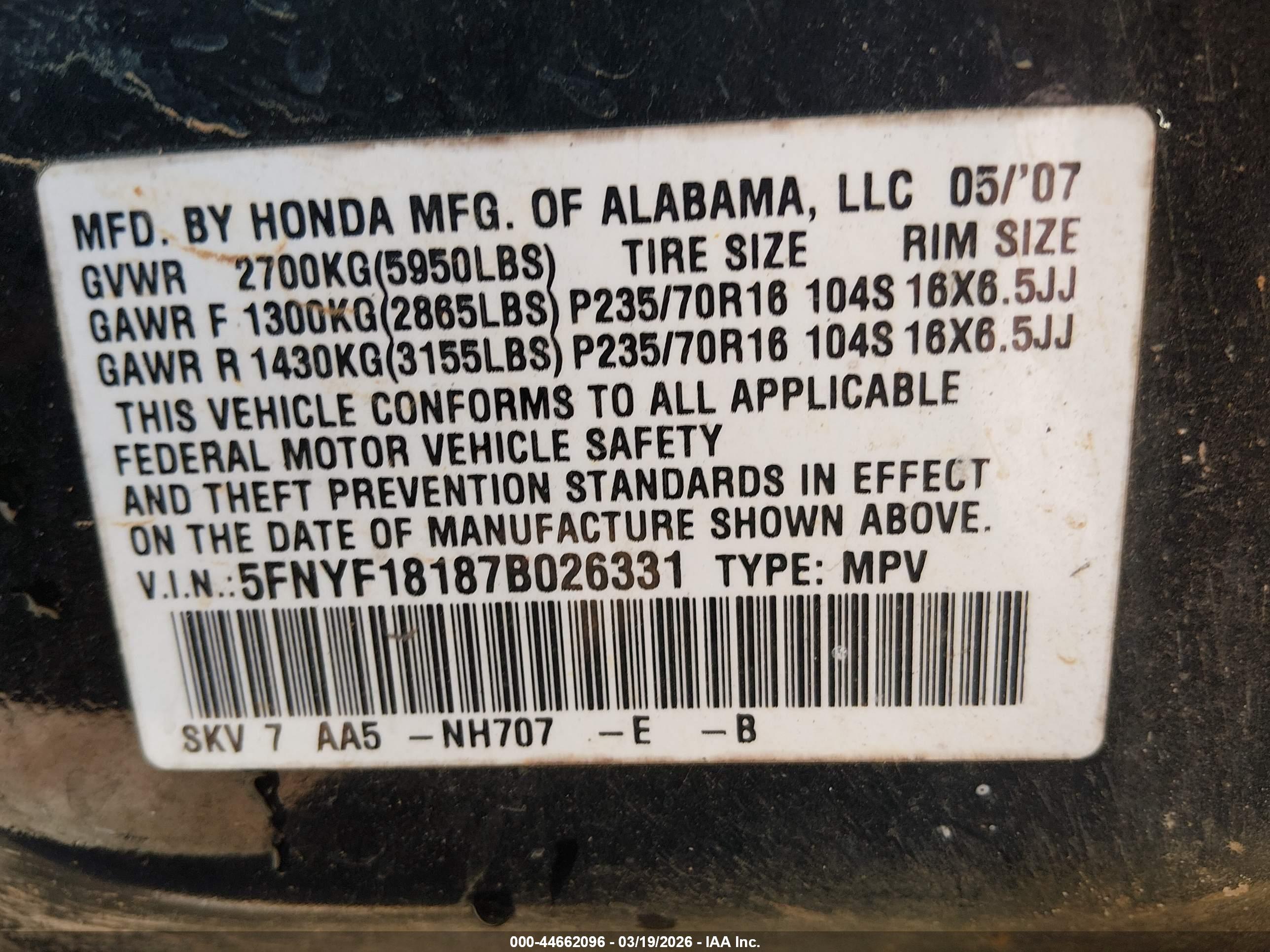 HONDA PILOT image 9