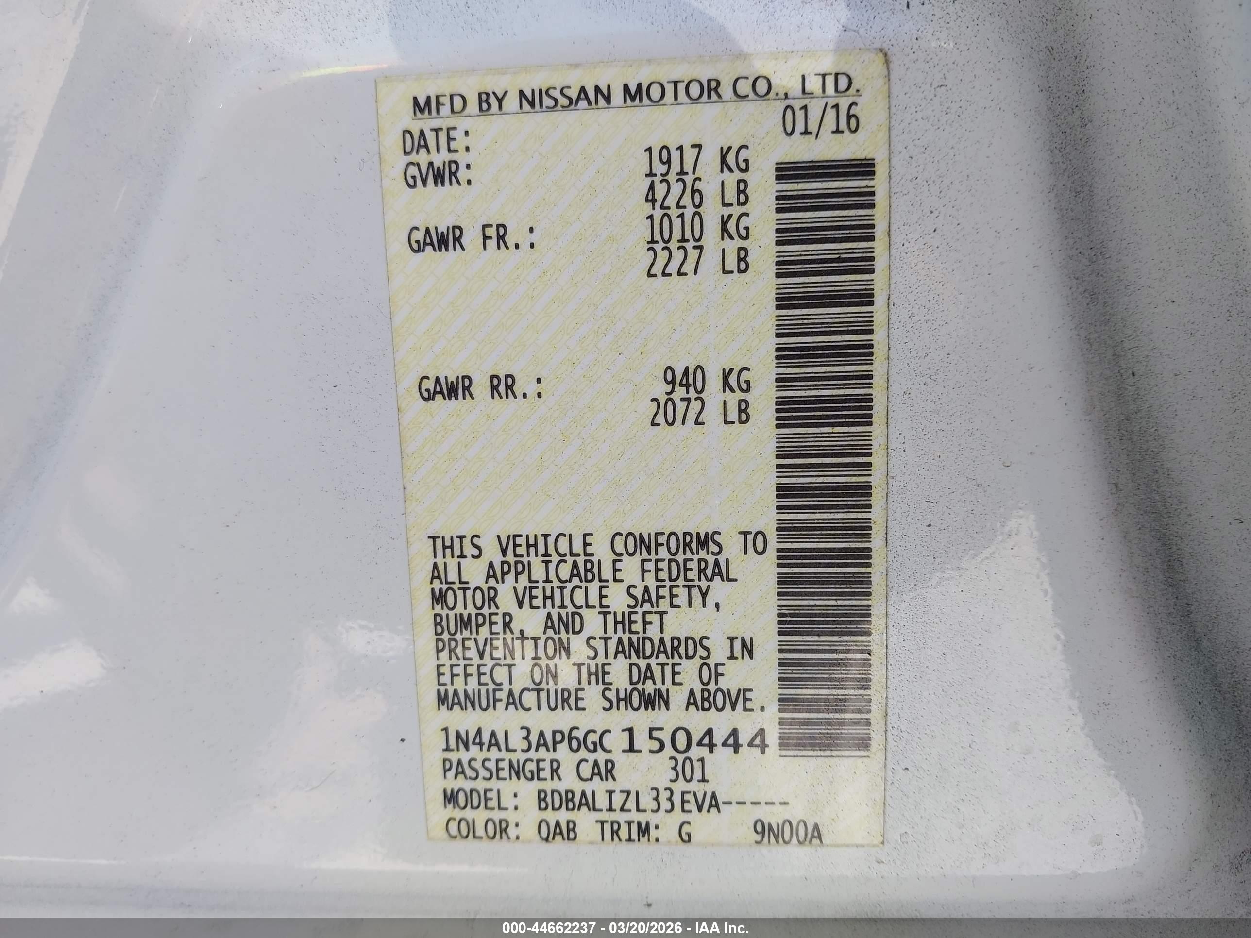 NISSAN ALTIMA image 9