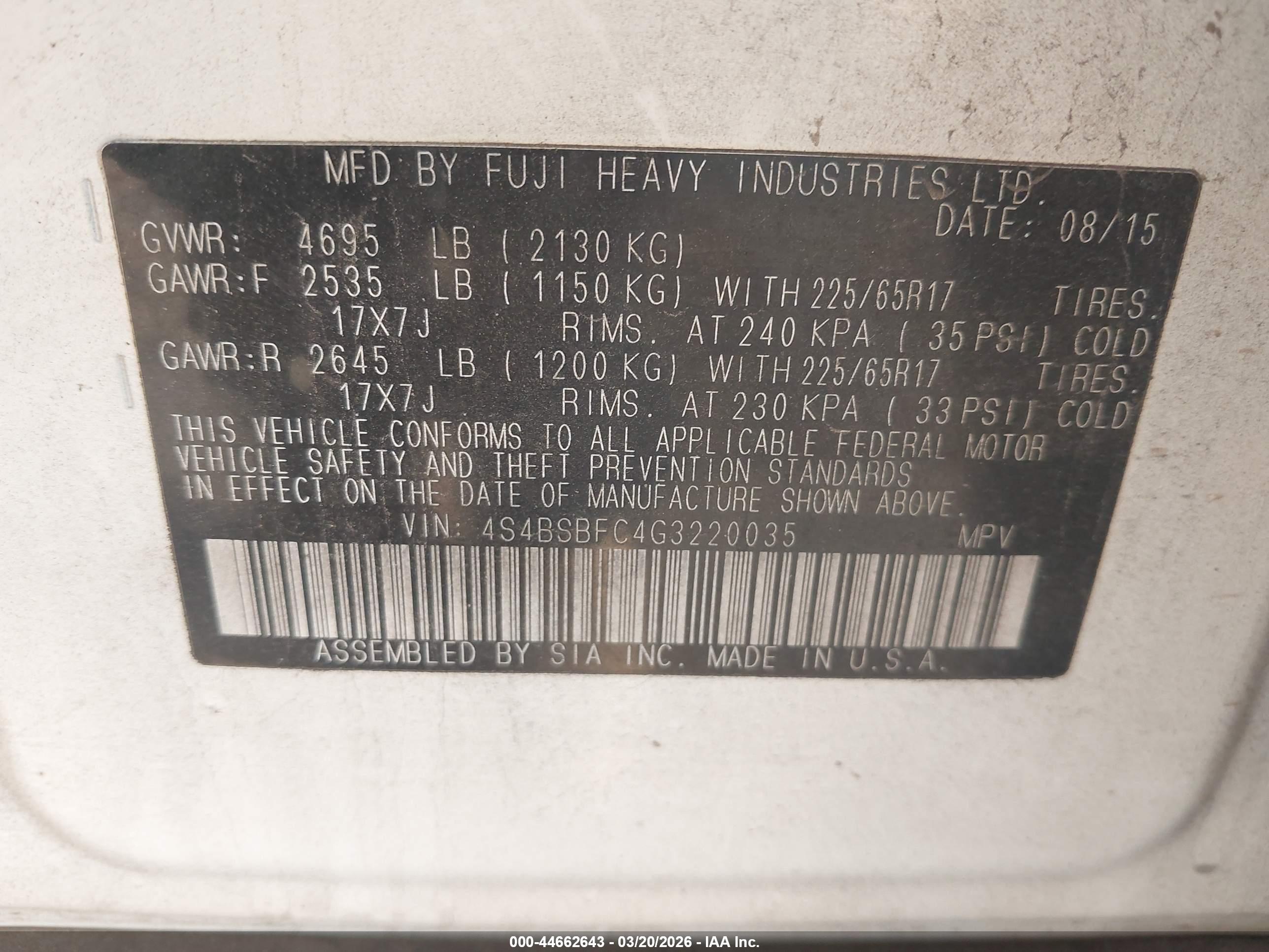 SUBARU OUTBACK image 9