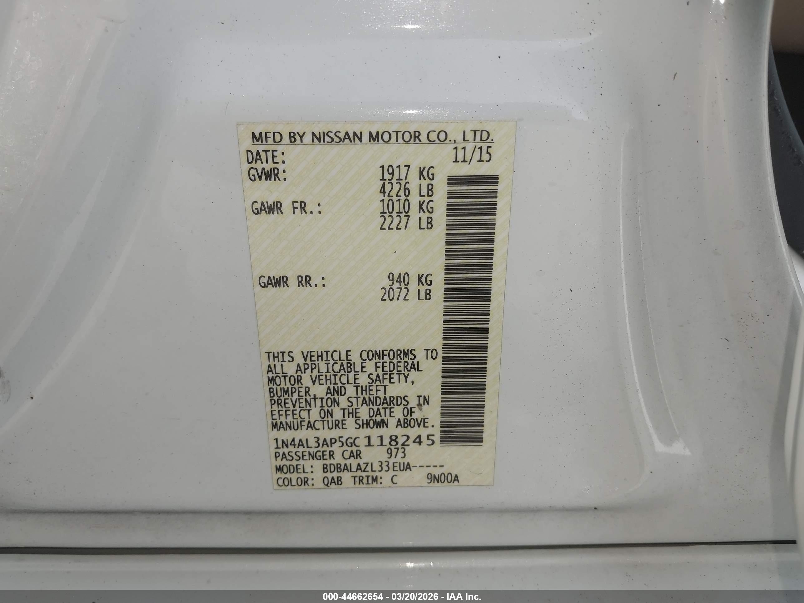 NISSAN ALTIMA image 9