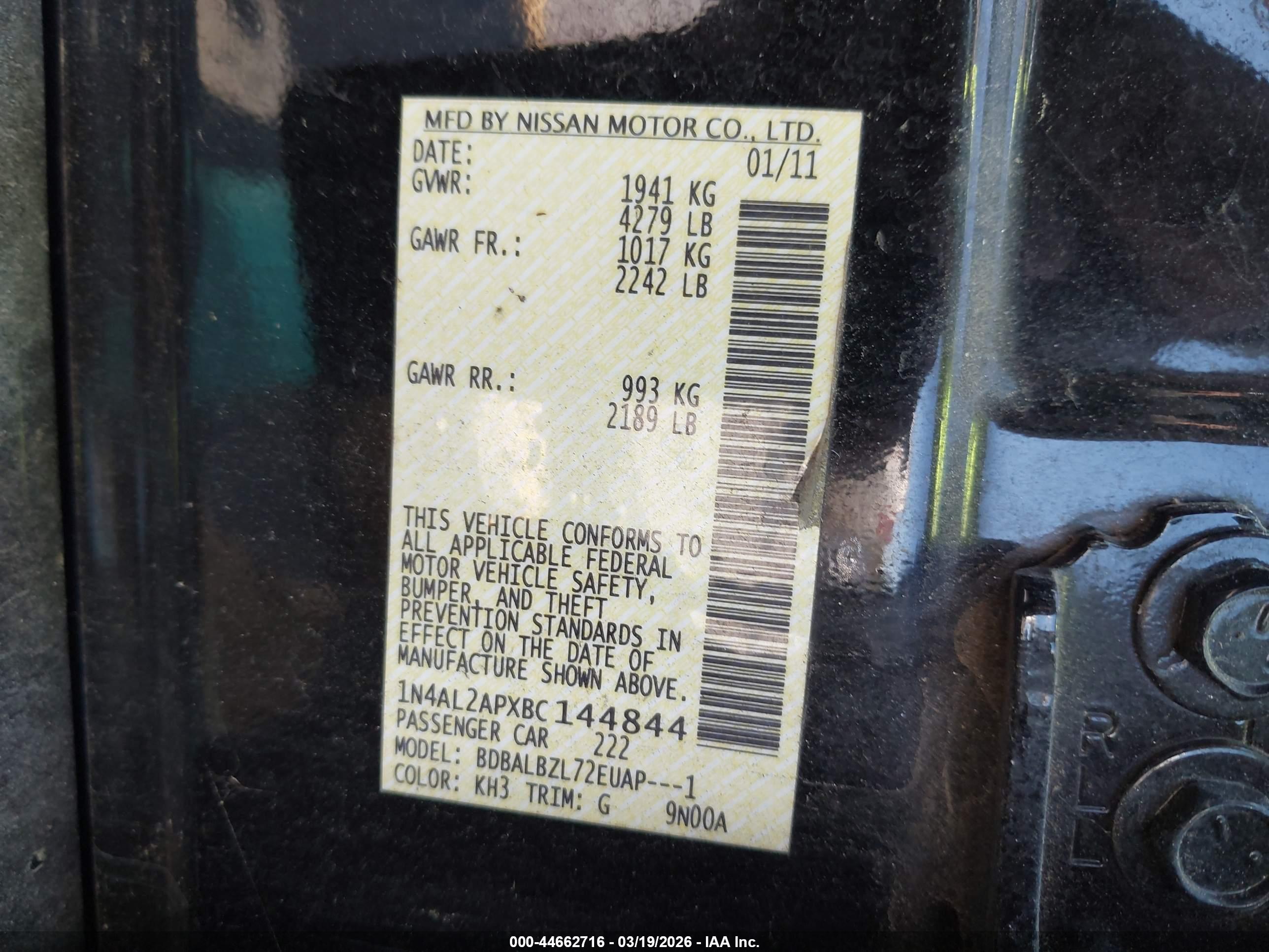 NISSAN ALTIMA image 9