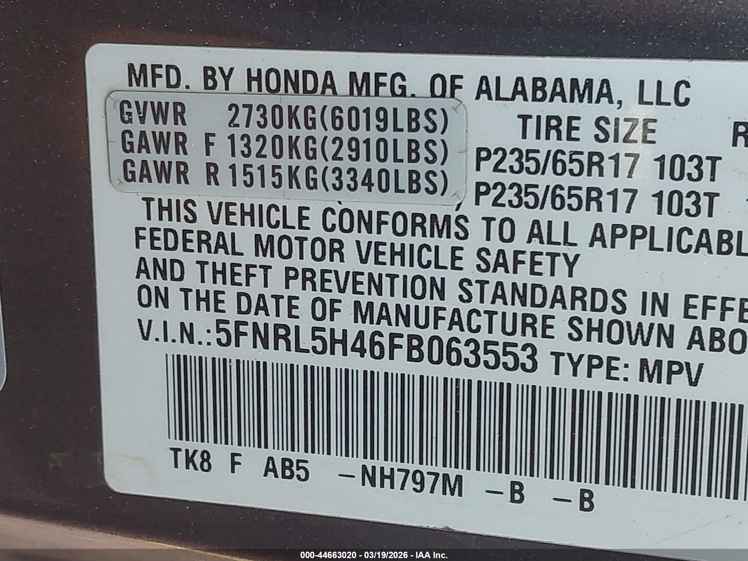 HONDA ODYSSEY image 9