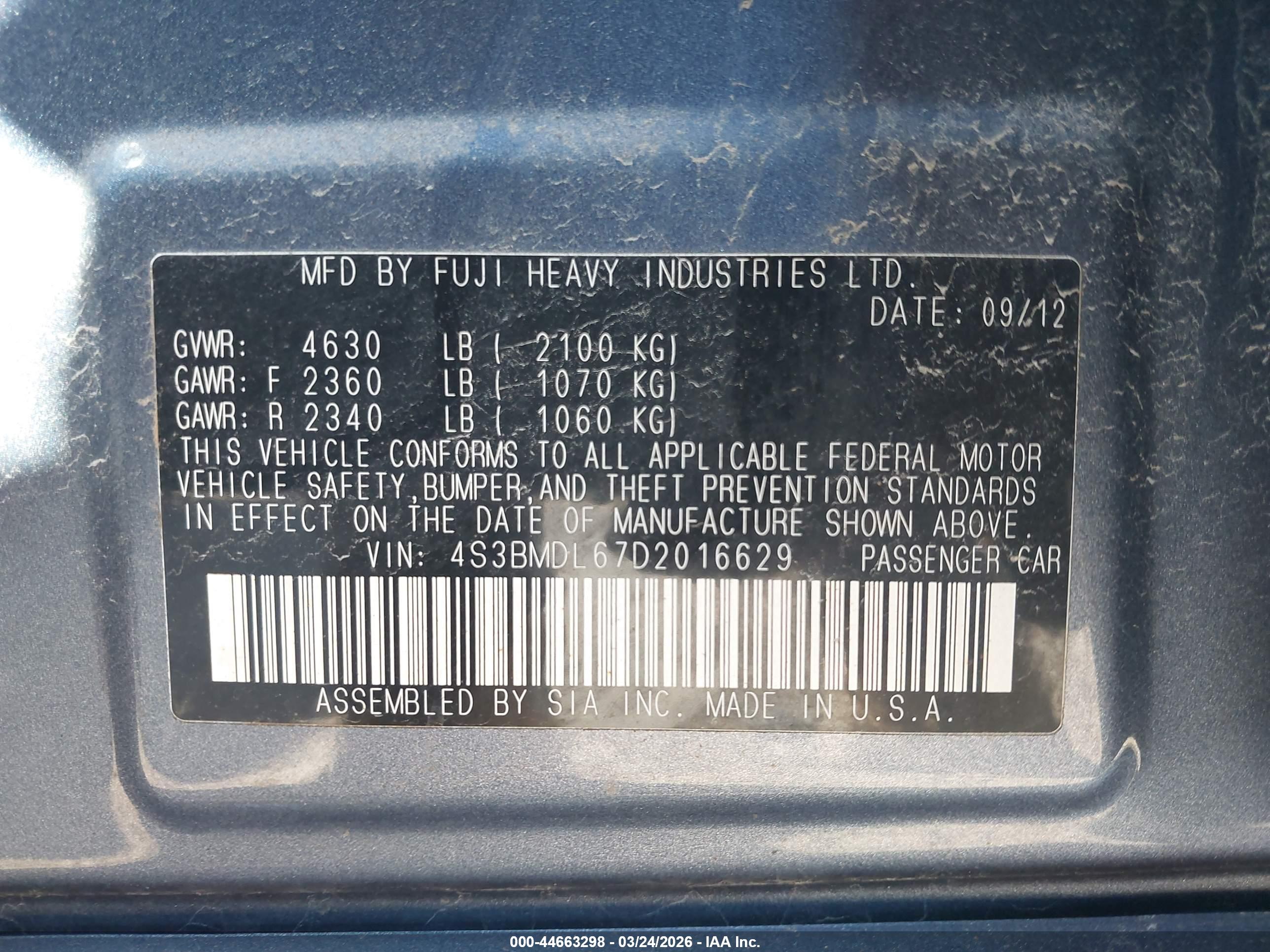 SUBARU LEGACY image 9