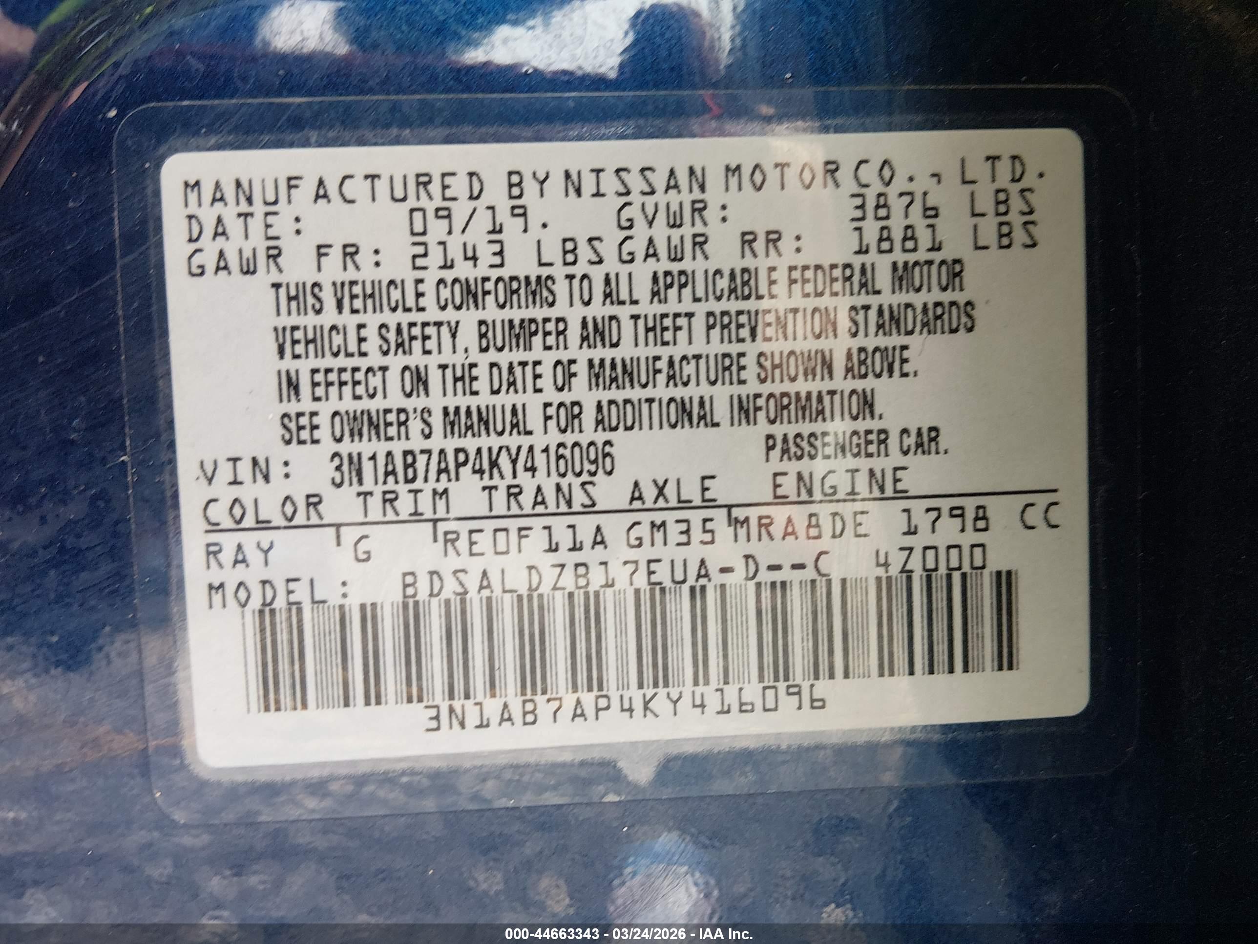 NISSAN SENTRA image 9