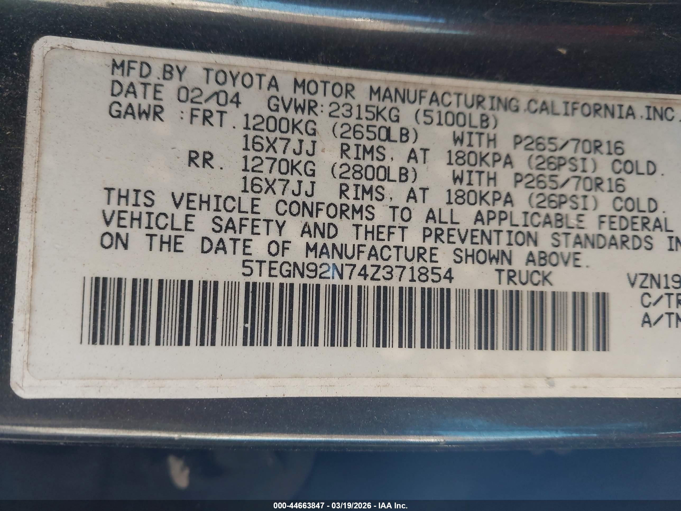 TOYOTA TACOMA image 9