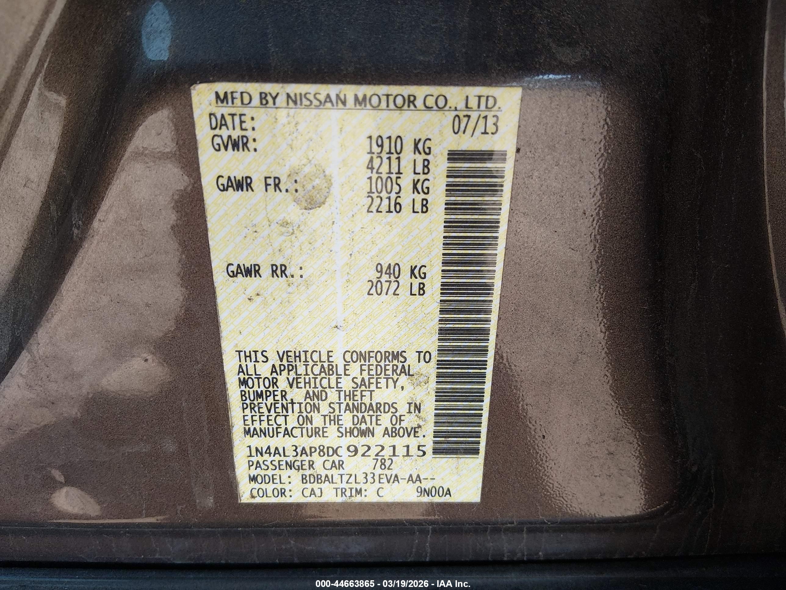 NISSAN ALTIMA image 9