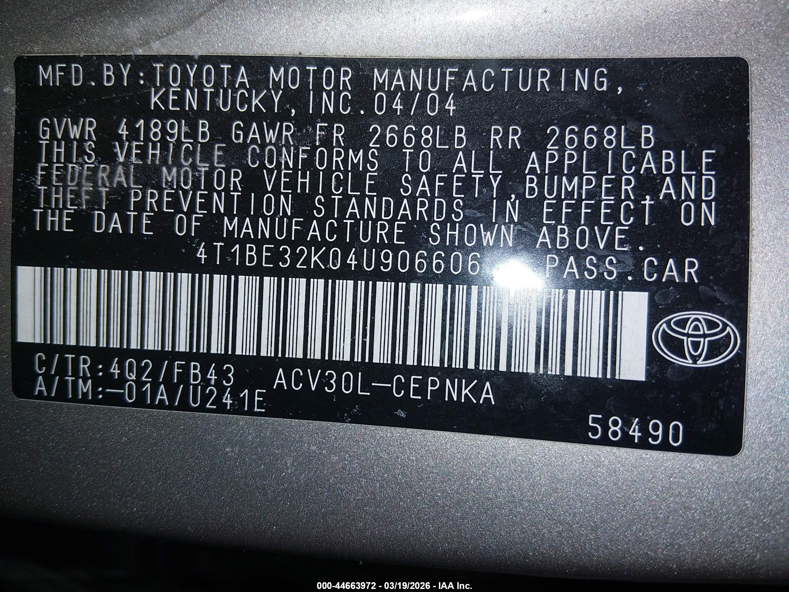 TOYOTA CAMRY image 9