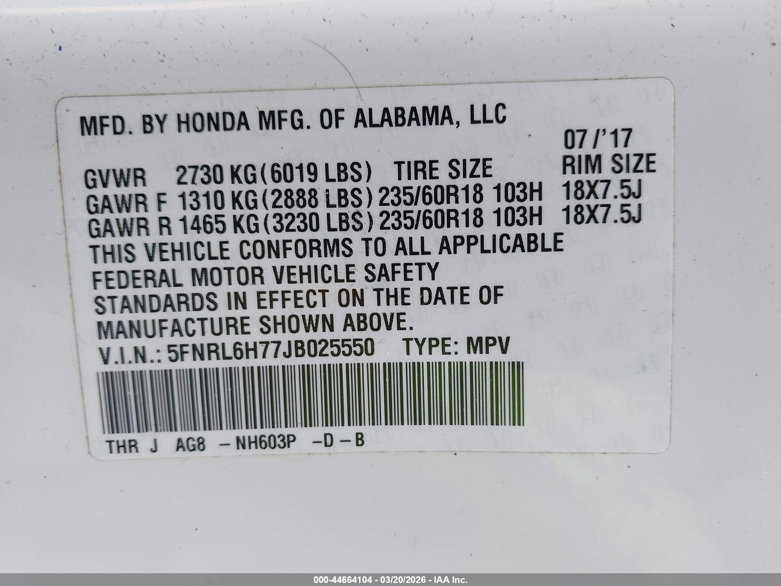 HONDA ODYSSEY image 9