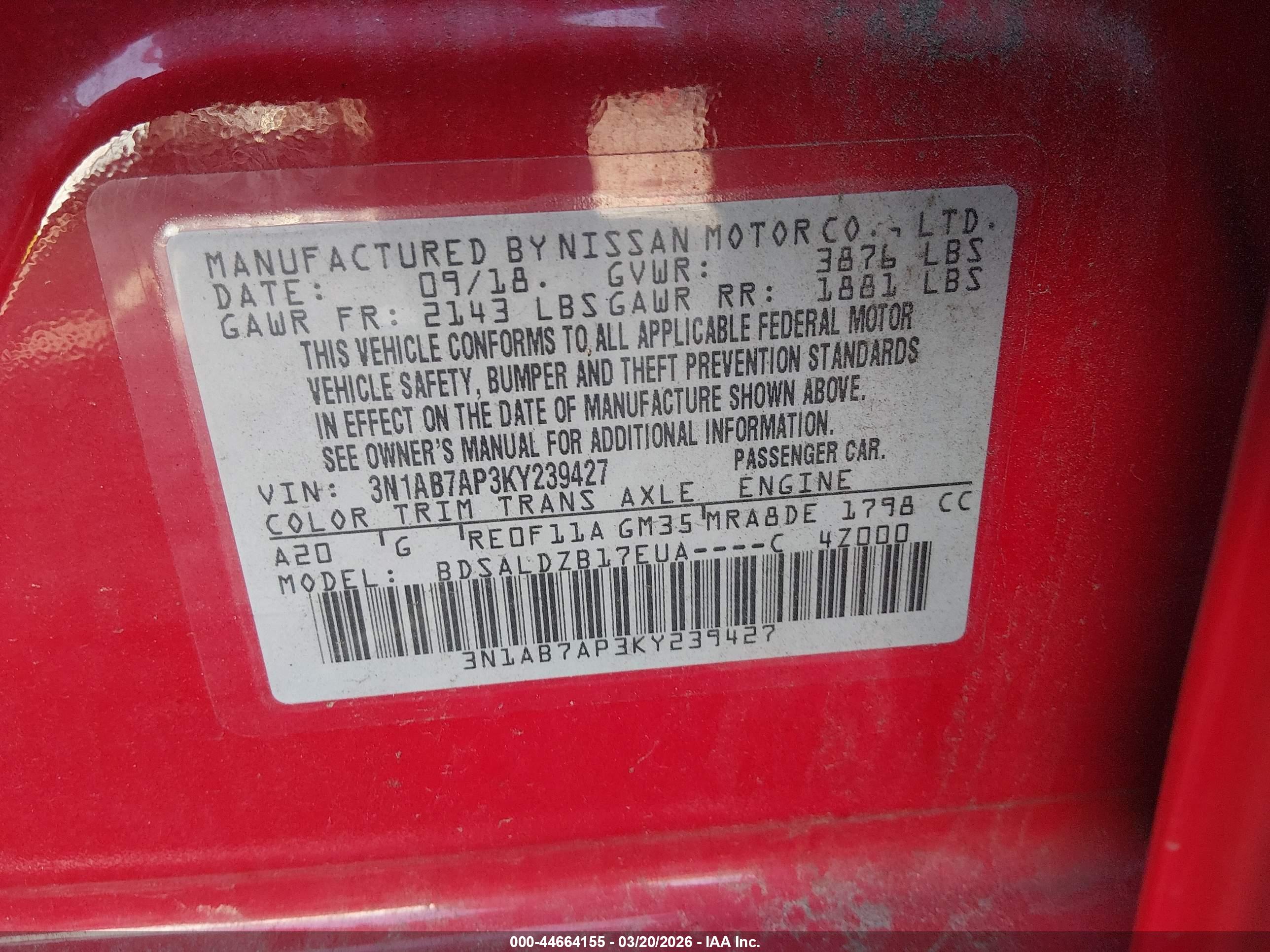NISSAN SENTRA image 9