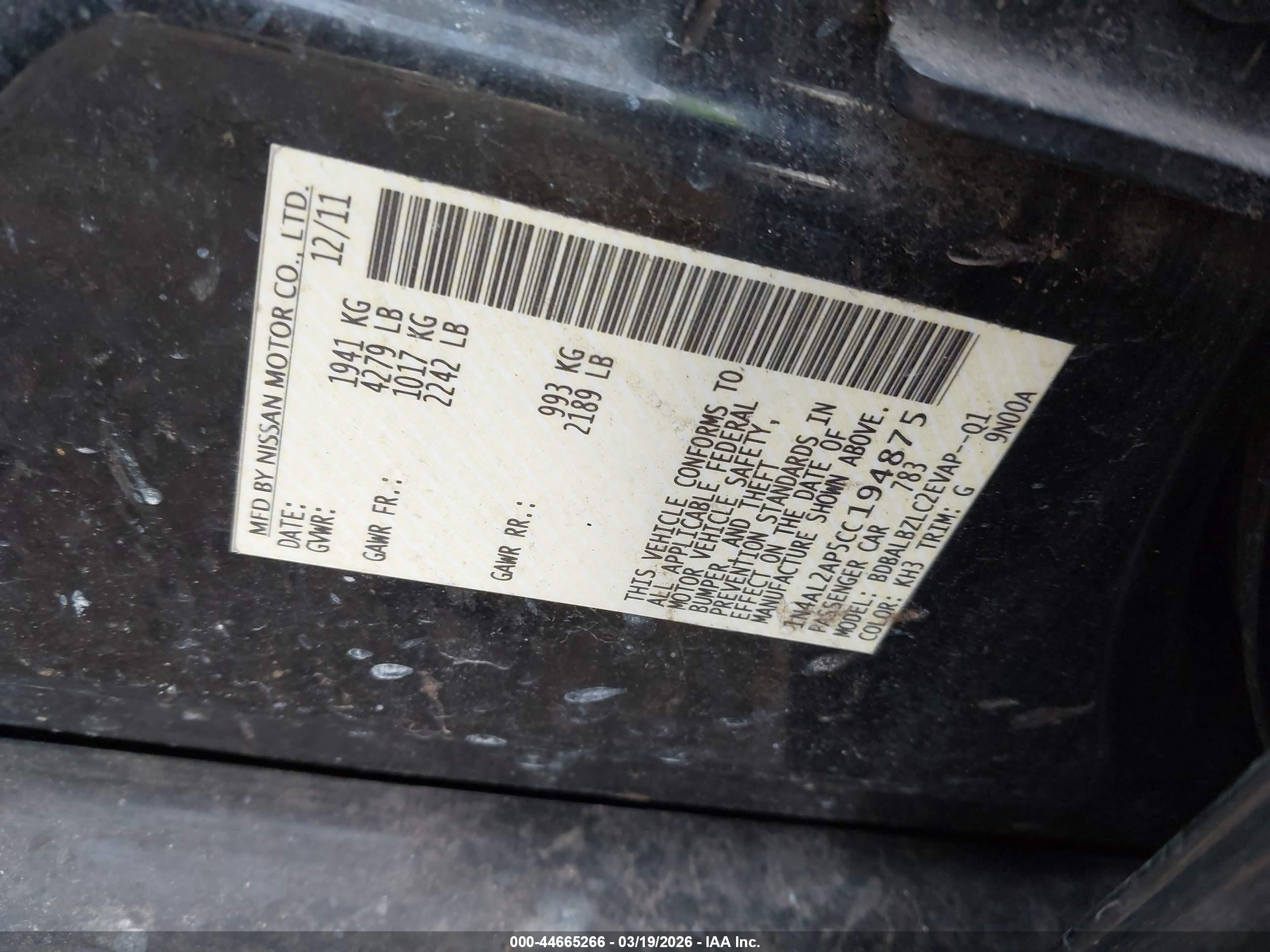 NISSAN ALTIMA image 9