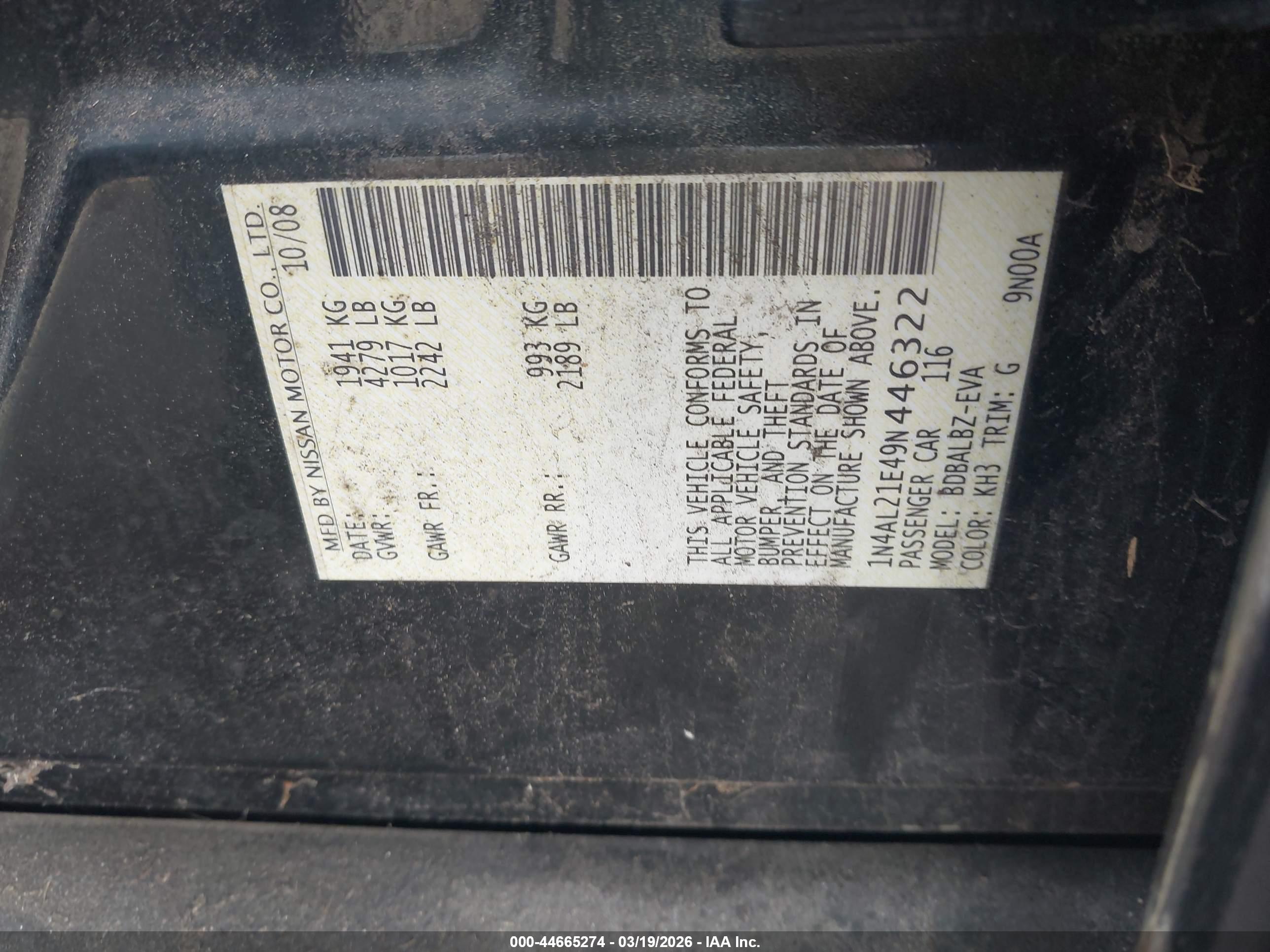 NISSAN ALTIMA image 9