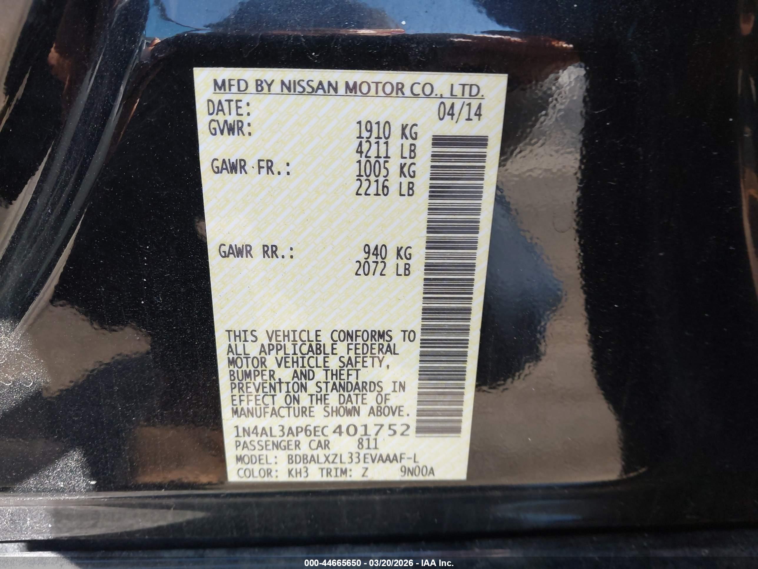 NISSAN ALTIMA image 9