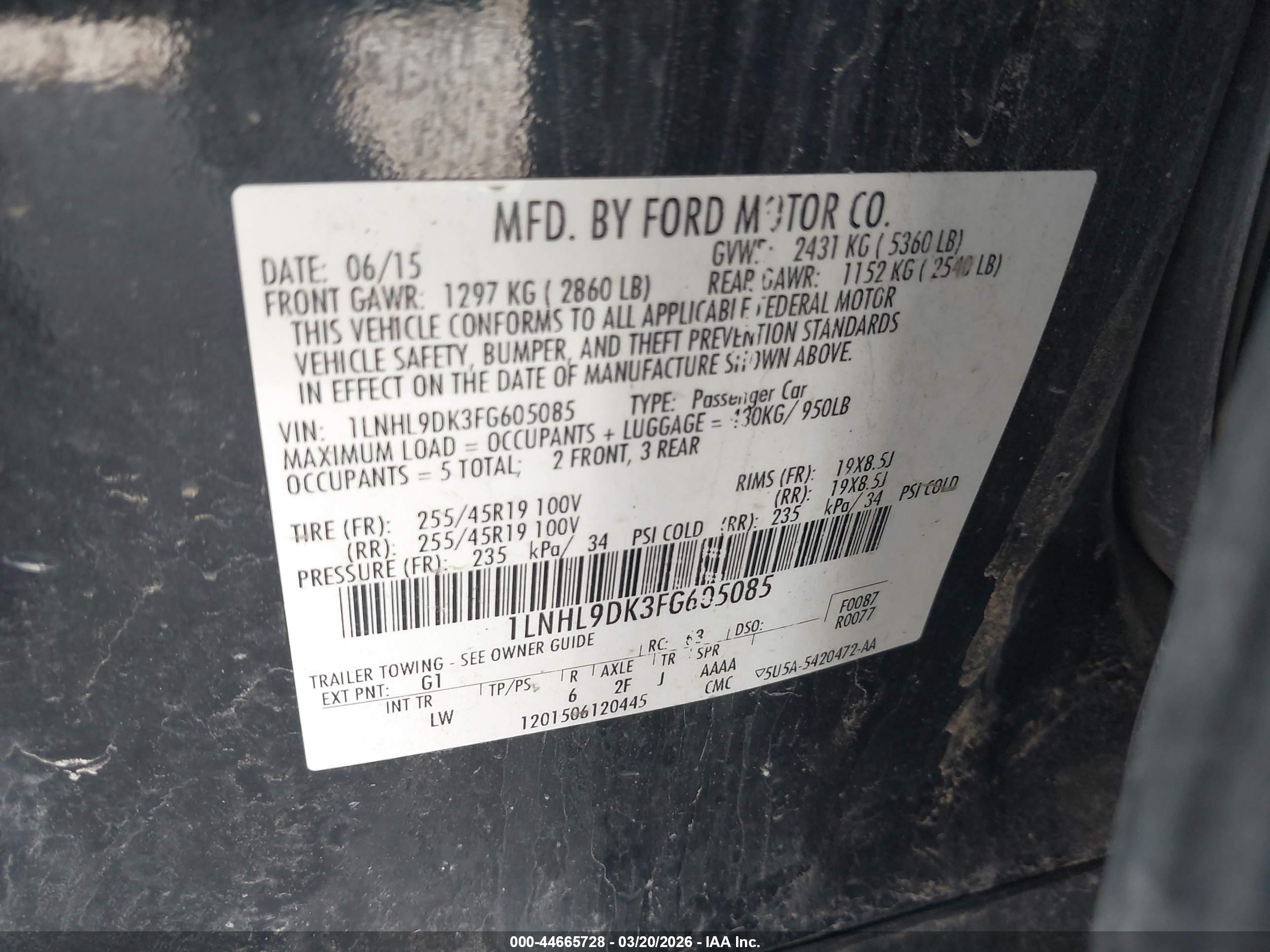 LINCOLN MKS image 9