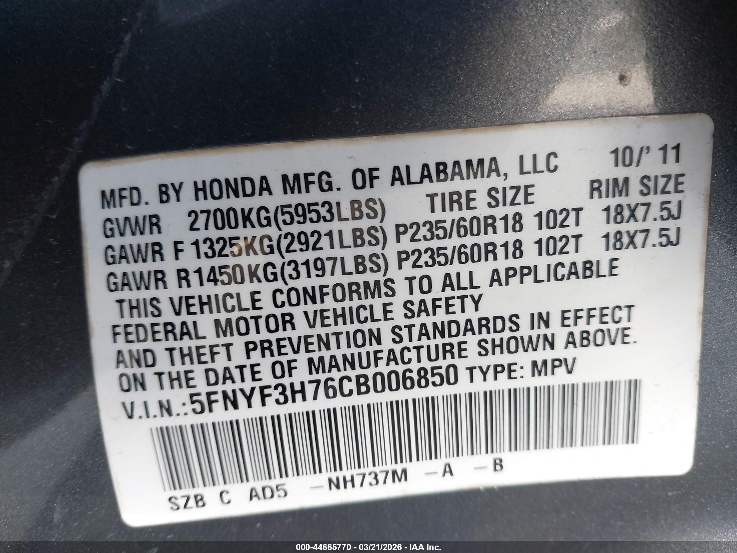 HONDA PILOT image 9