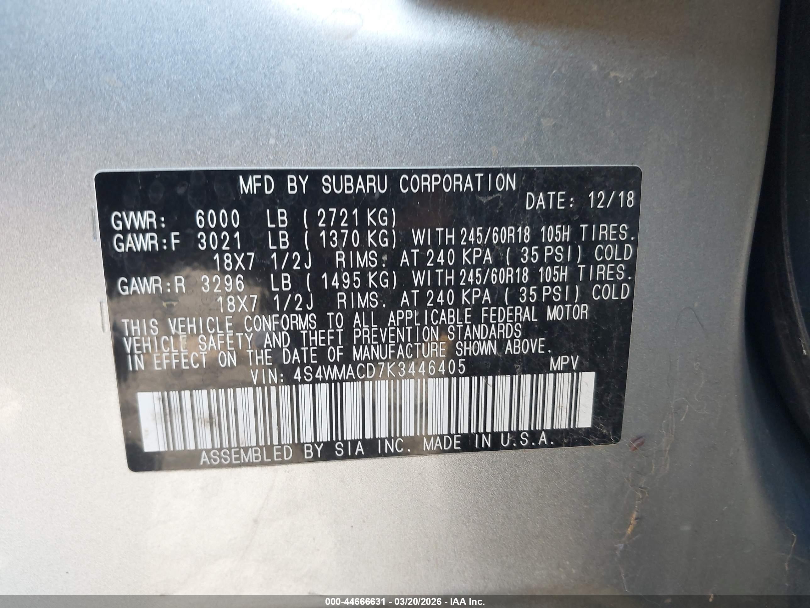 SUBARU ASCENT image 9