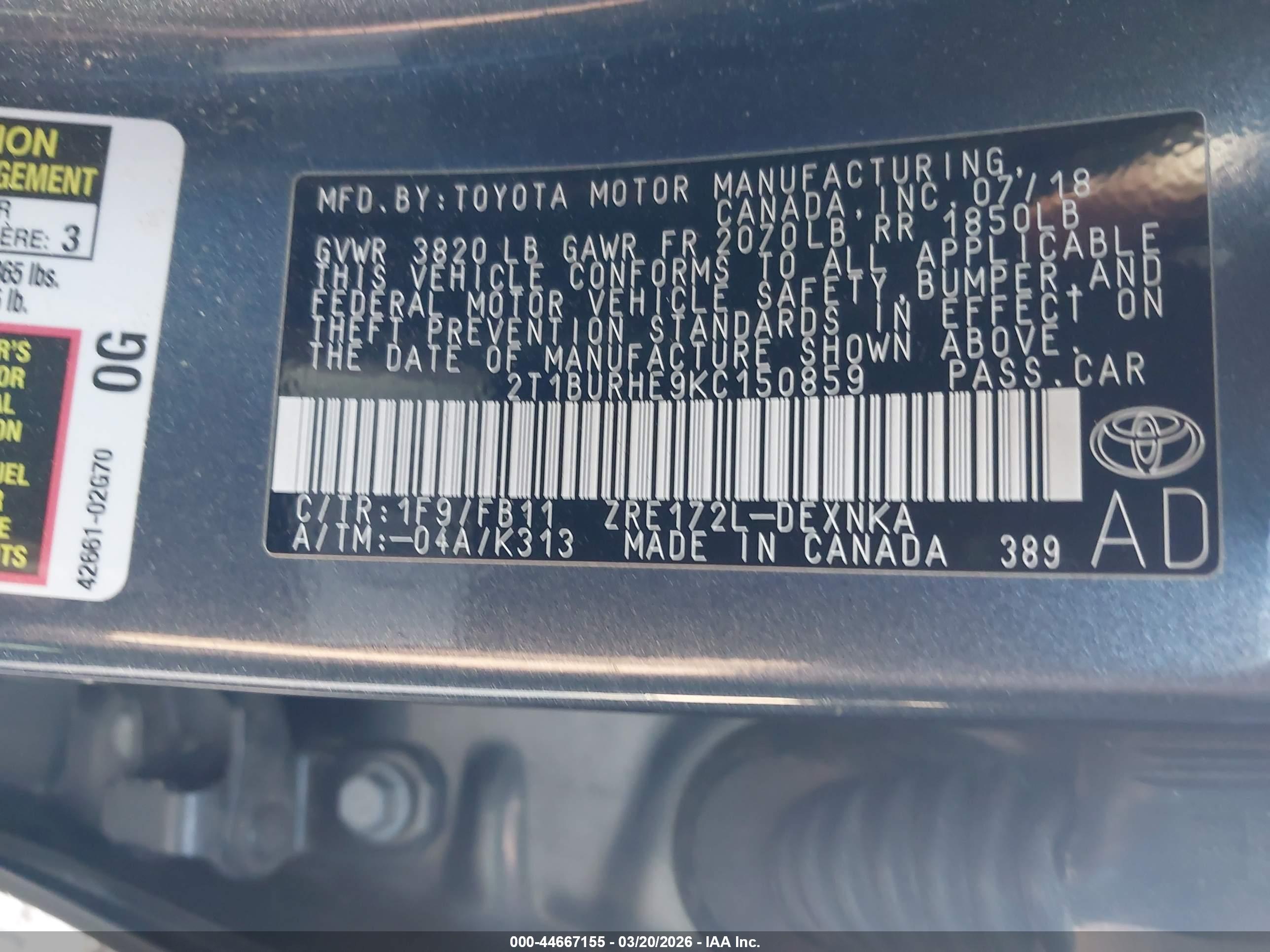 TOYOTA COROLLA image 9